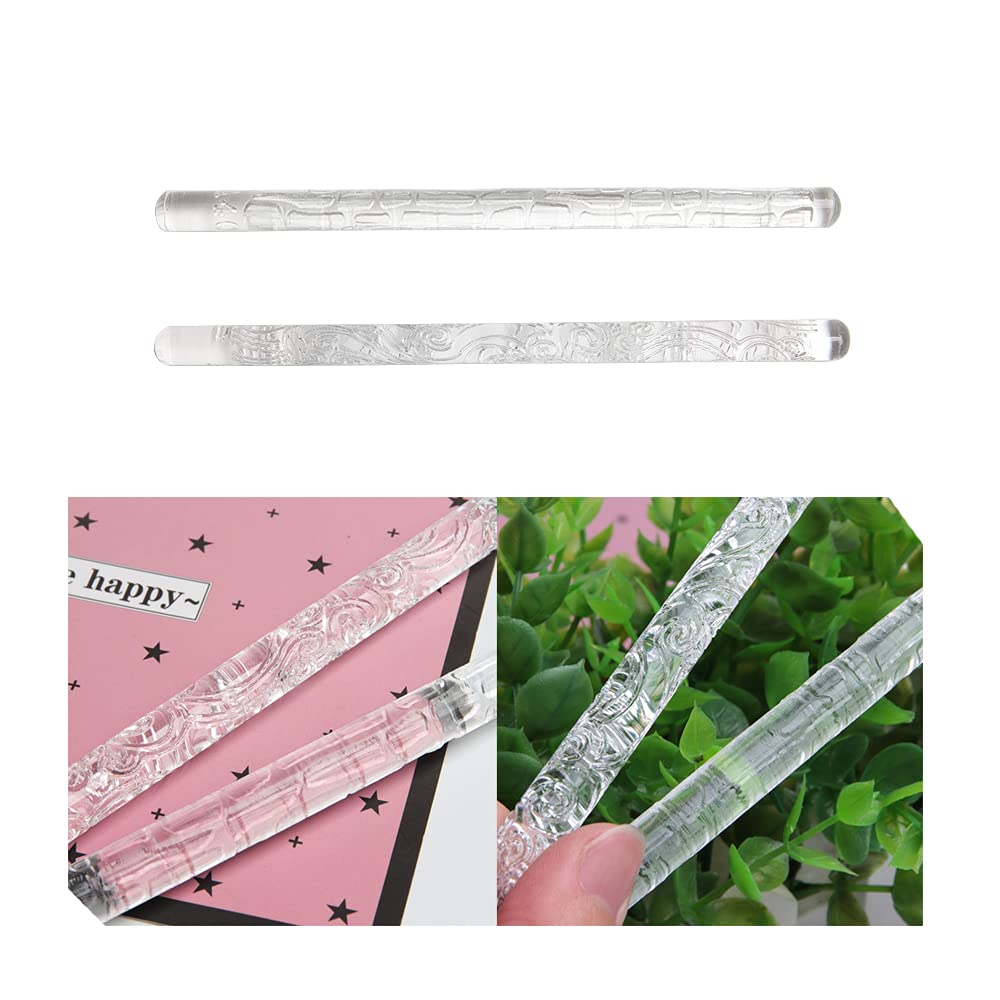 Acxico 2 Pcs Acrylic Transparent Rolling Pin Brick Texture Embossing Bar Polymer Clay Tool Made Of Aluminum Material In Silver T