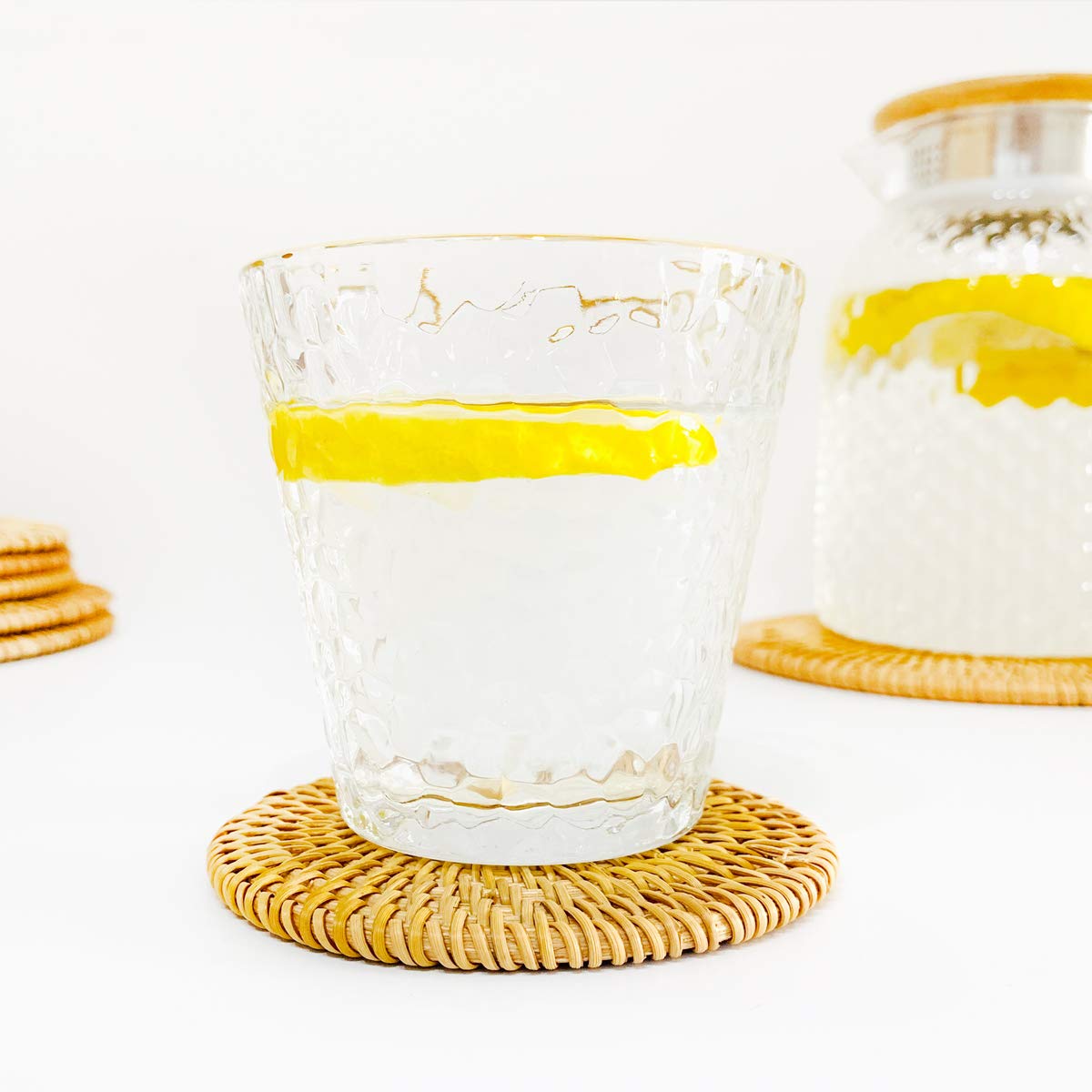 Handmade Braided Drink Coasters 4 Pcs Unique Present For Friends,Birthday,Living Room Decor,Holiday Party (3.94'' Round)