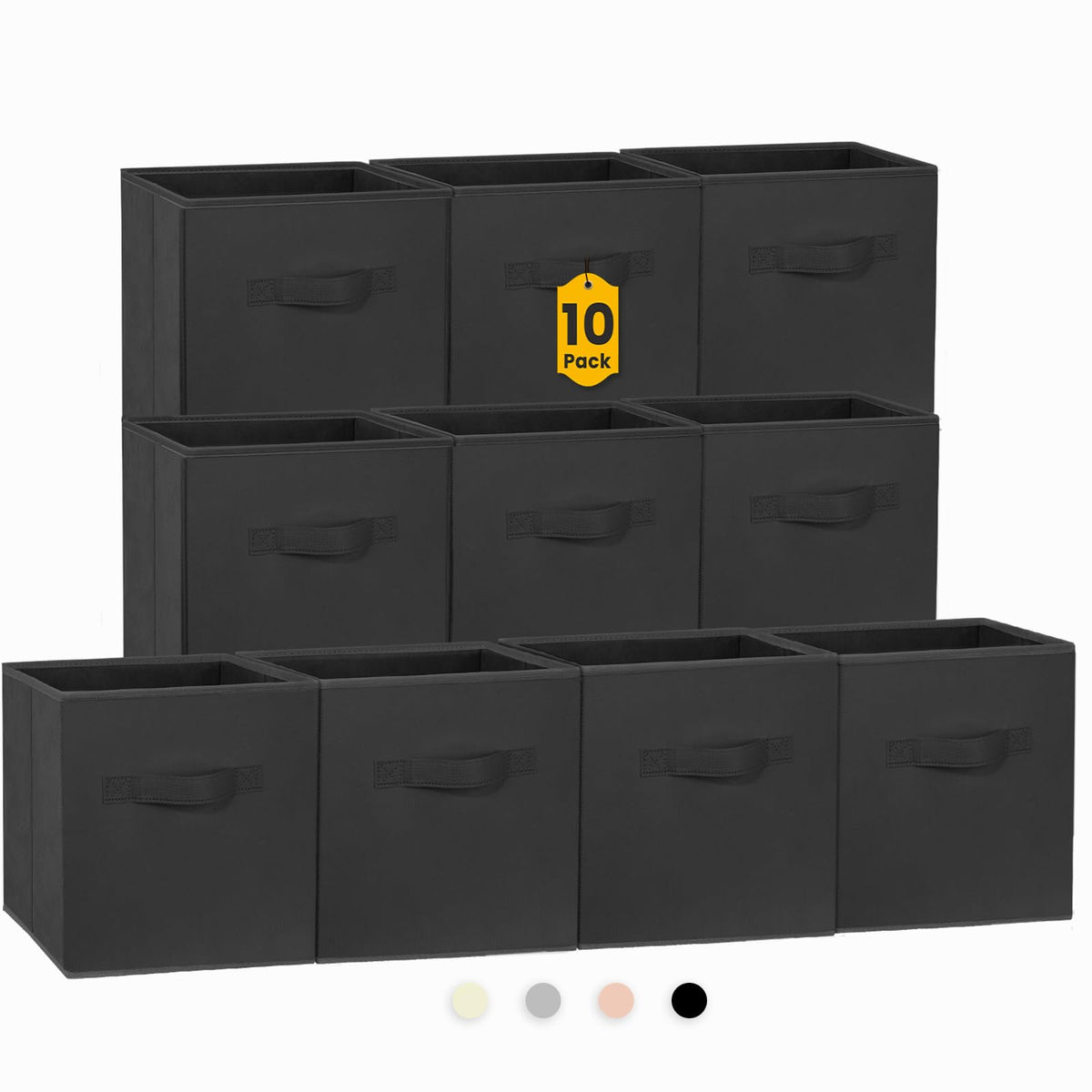 Criusia Storage Cubes, 11 Inch Clothes Storage Bins For Shelves Closet (10 Pack), Fabric Collapsible Storage Bins With Dual Hand