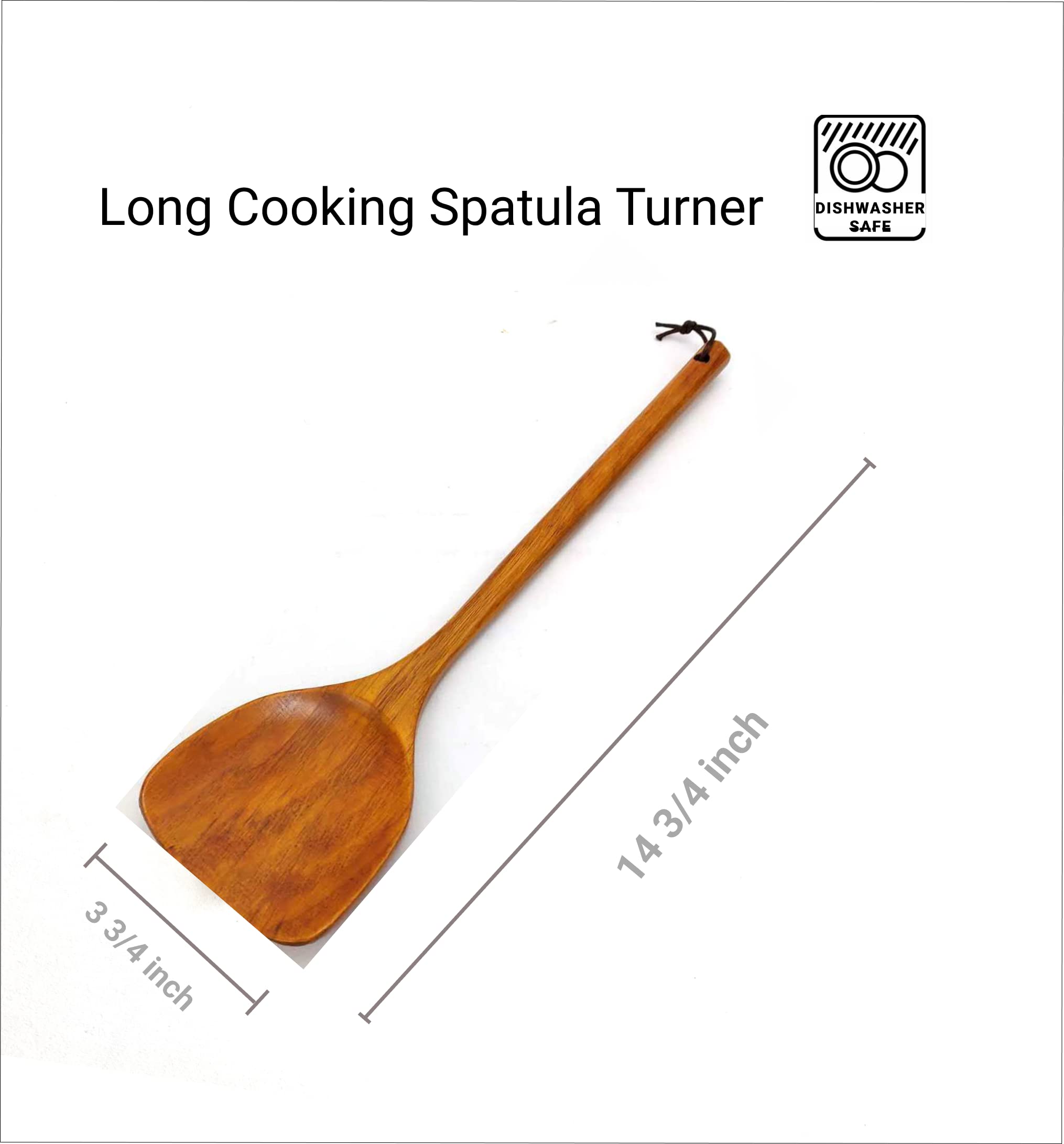 Japanbargain 4080, Wooden Long Cooking Spatula Turner, 14.75-Inch