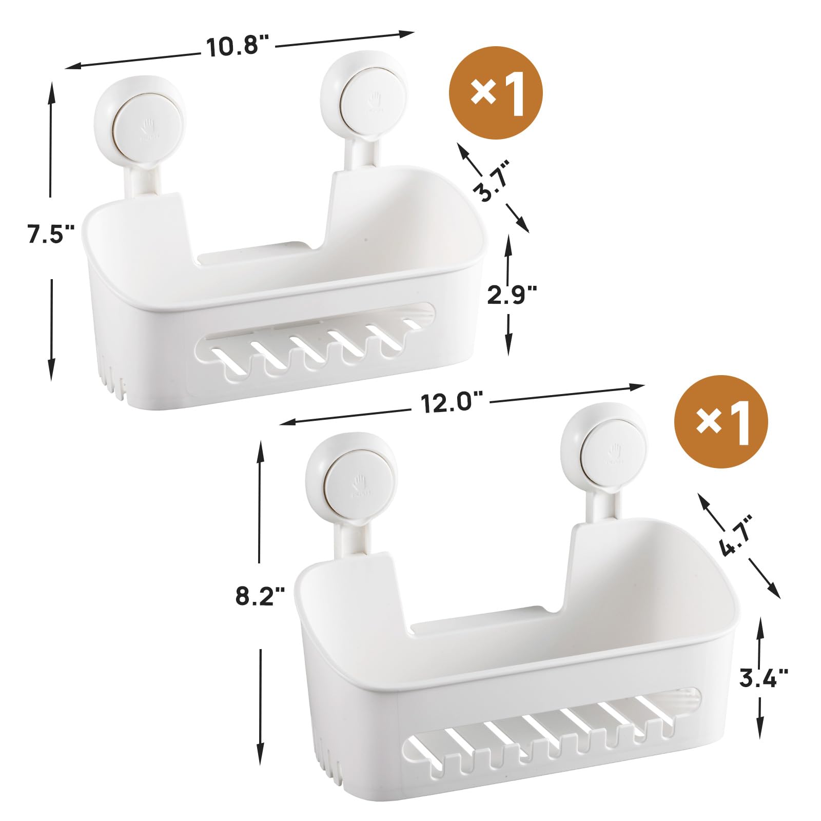 Leverloc Shower Caddy Suction Cup Shower Shelf Shower Basket Suction Pack Of 2 One Second Installation Removable Powerful Suctio