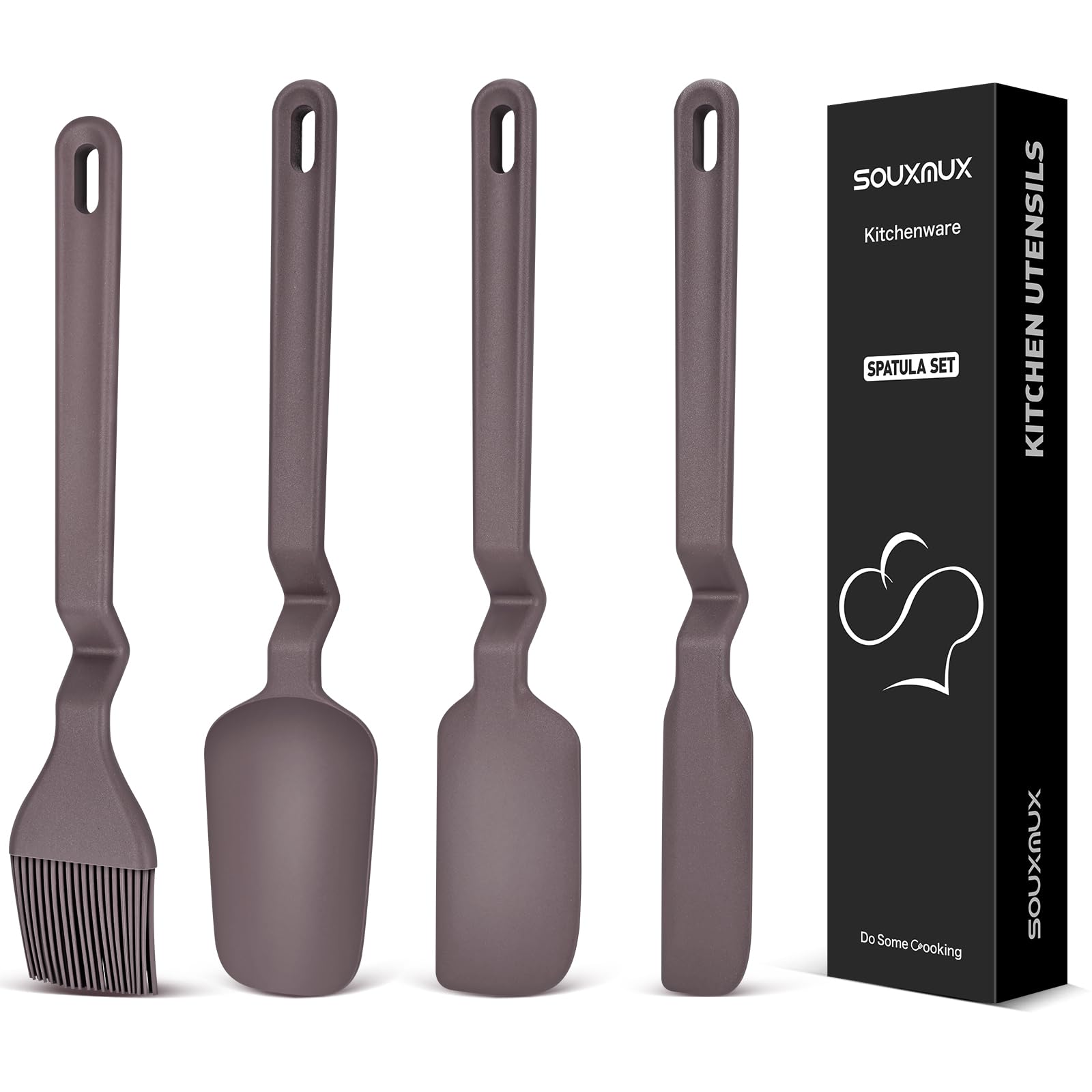 4Pcs Silicone Spatula Set, VHover, NonScratch, 450F Heat Resistant