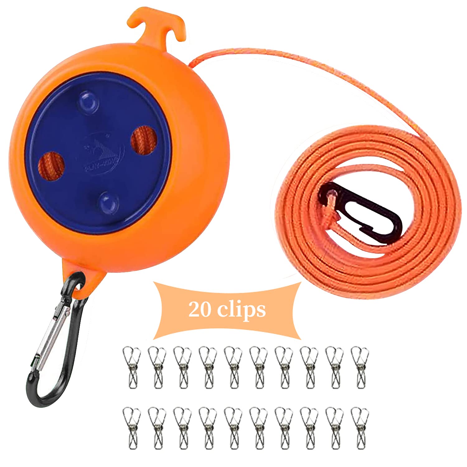 Portable Travel Clothesline Cord, Adjustable 26Ft Camping Clothes Line, Laundry Drying Rope For Hotel Trip,Camping,Backyard,Outd