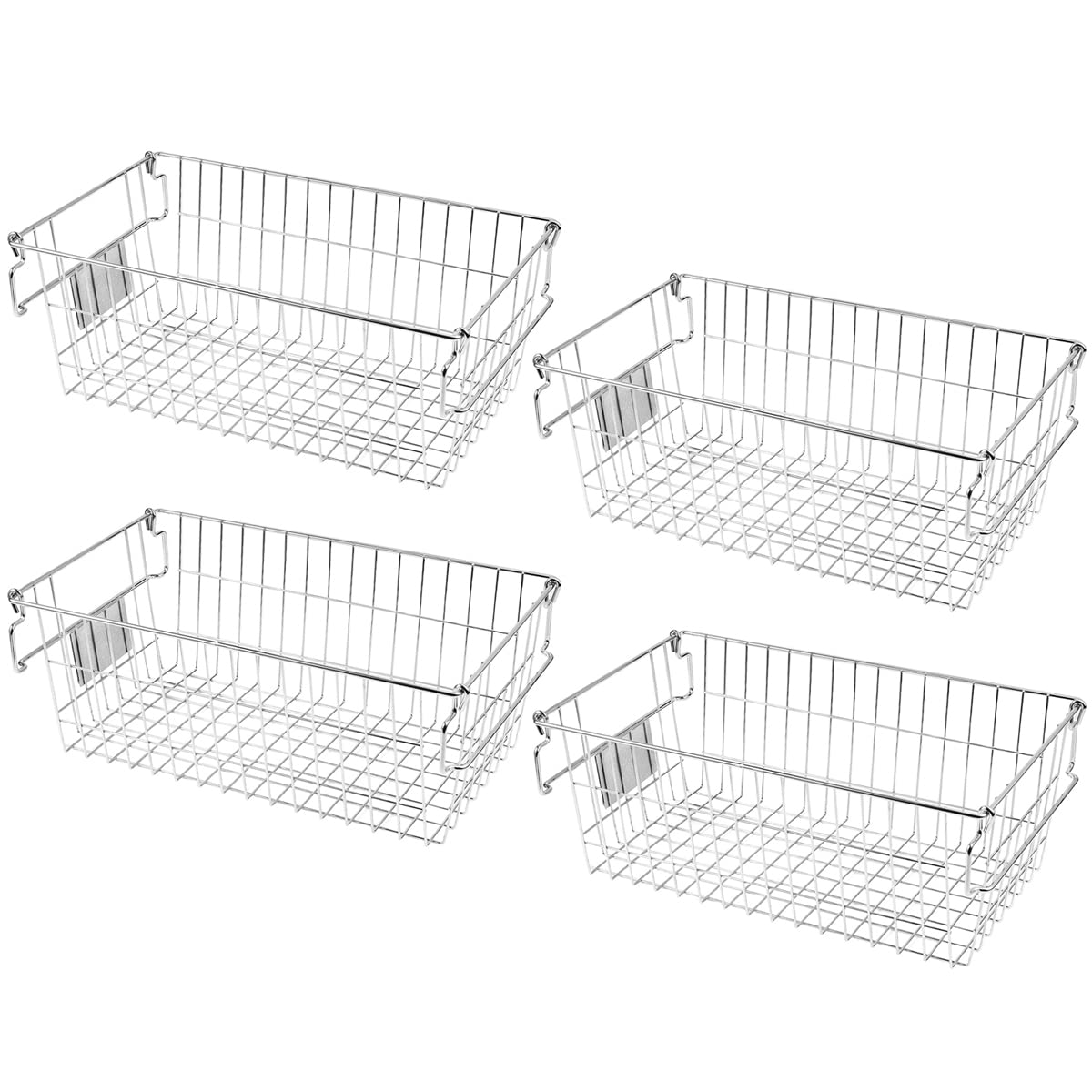 Orgneas 15''X9''X5.7'' Large Stackable Wire Baskets For Pantry Organization And Storage, Chest Freezer Organizer Bins Metal Bask