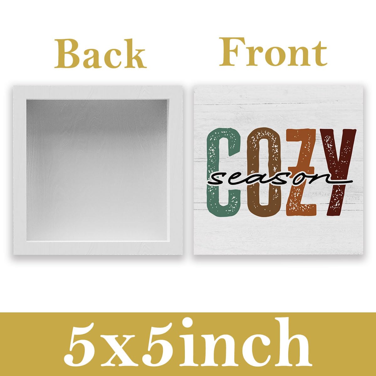Rustic Cozy Season Sign Fall Decorations for Home Office Indoor Fall Desk Decor for Bathroom Bedroom Autumn Thansgiving Decor 5