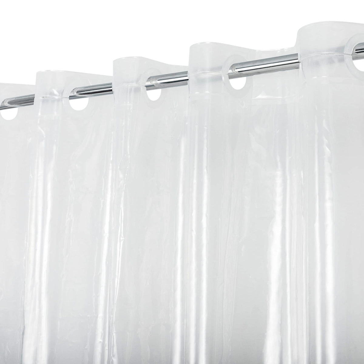 Abluen No Hook Peva Shower Curtain Or Liner - 8G Heavy Duty Clear Bathroom Shower Curtain No Hooks Required, Waterproof Plastic