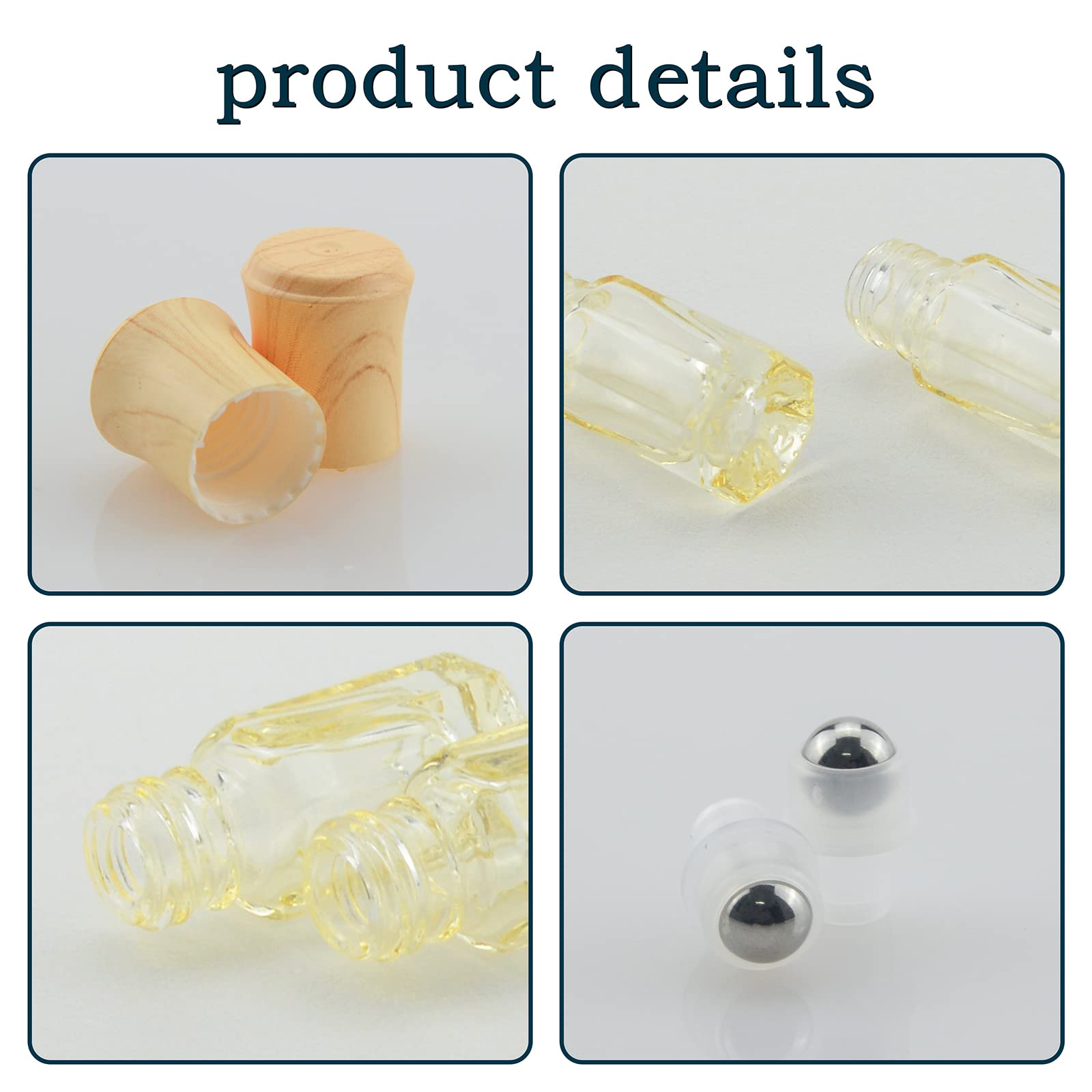 Wwolife 14Pcs 3Ml Yellow Glass Roller Bottles Mini Roll On Bottles Cosmetics Perfume Essential Oil Rolling Bottles Sample Vials