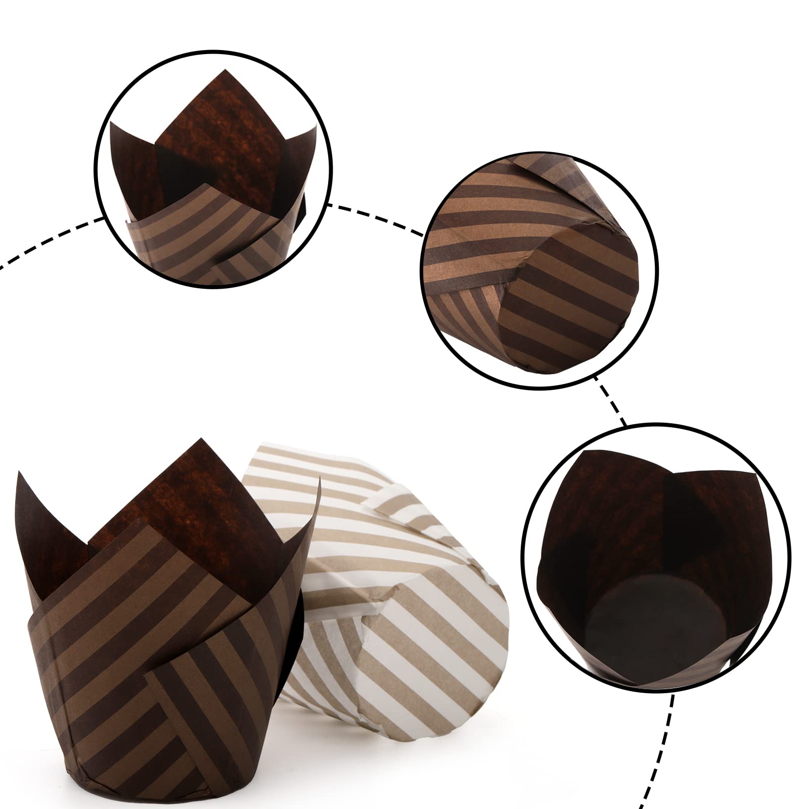 Lawei Set Of 300 Tulip Cupcake Liner - Baking Paper Cups Muffin Liners Wrappers For Weddings, Birthdays, Baby Showers