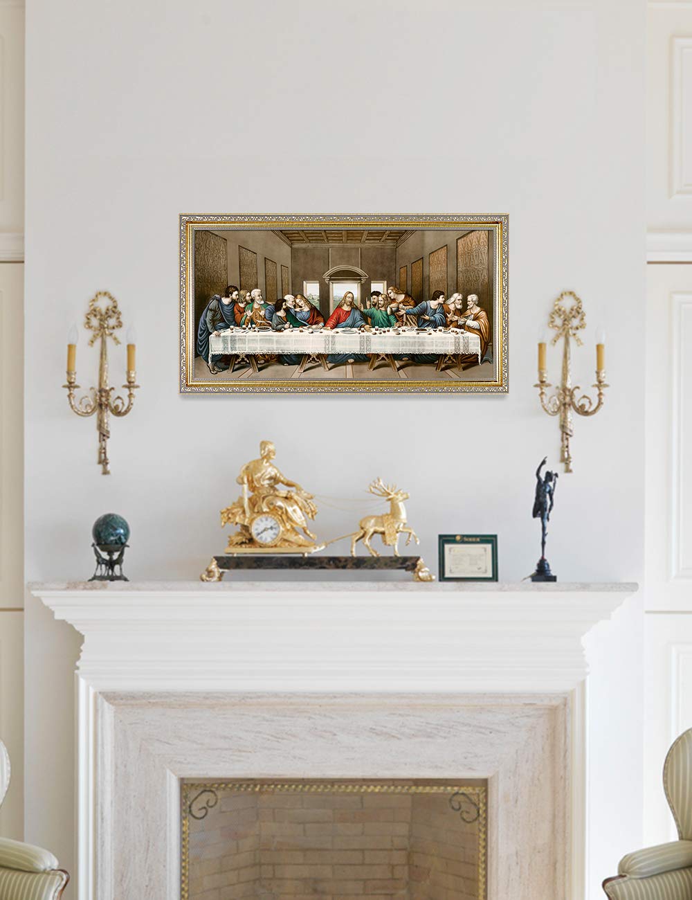 Decorarts - The Last Supper By Leonardo Da Vinci. Oil Painting Reproduction, Giclee Print On Canvas. Ready To Hang Framed Wall A