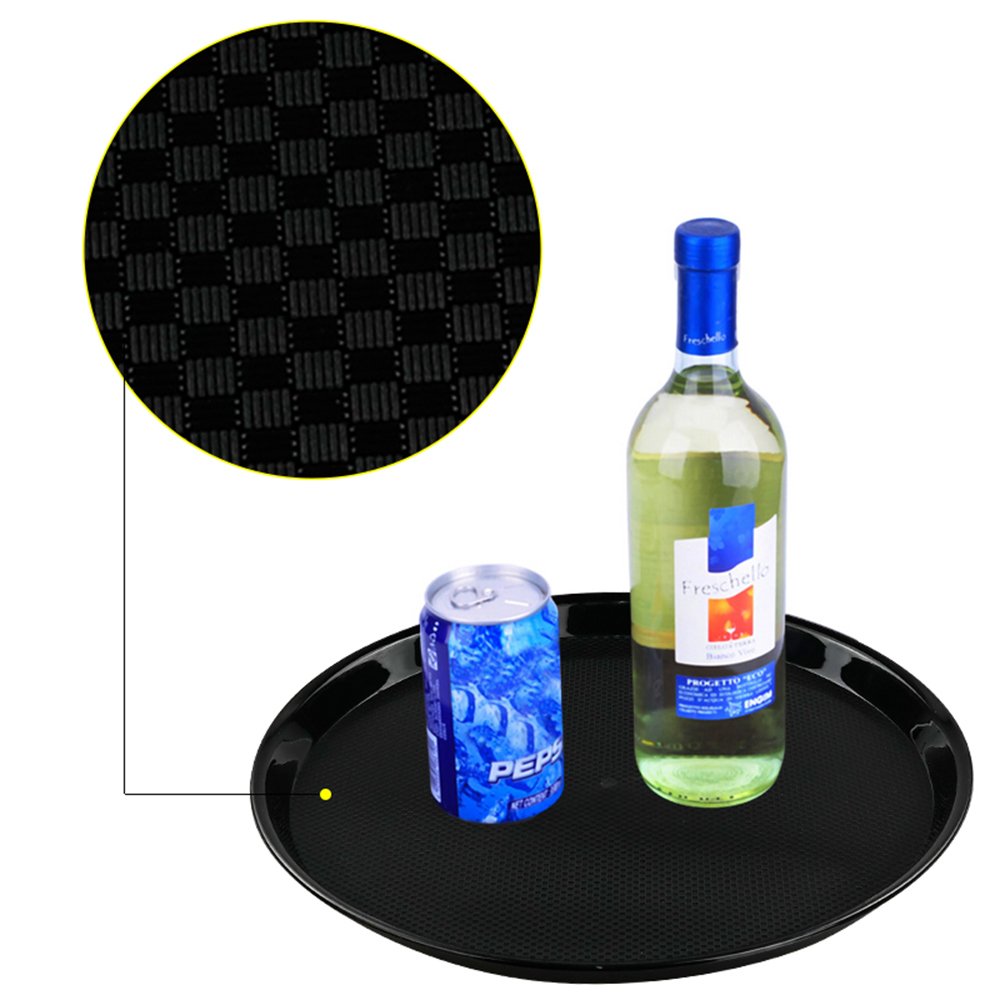 Ramddy Black Round Serving Trays, Set Of 4