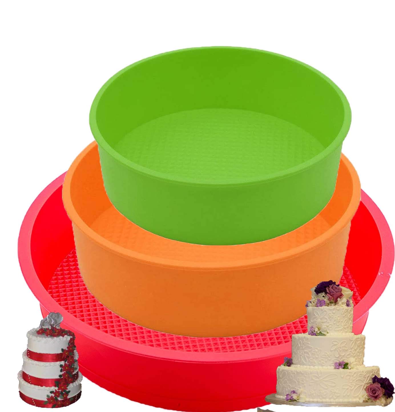 Pizety Silicone Cake Mold Baking Bakeware Pan Round 6 Inch 8 Inch And 9 Inch 10 Inch, Round Cake Pan Silicone Cake Molds For Bak