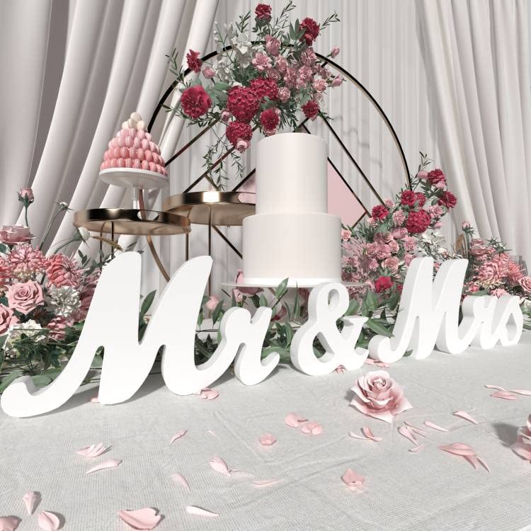 Mr and Mrs Sign for Wedding Table,Large Wooden Letters Mr & Miss Signs for Sweetheart Table,Photo Props Wedding decorations for 