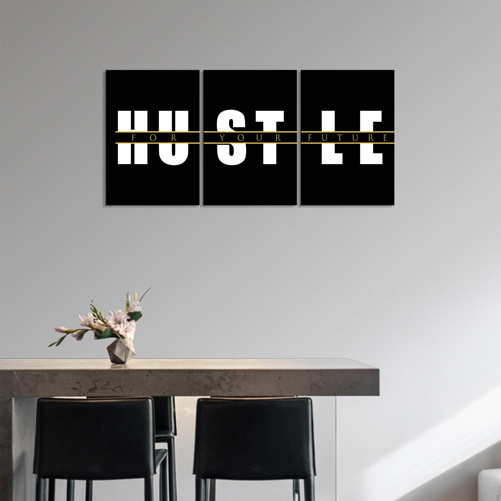 Kawahone Motivational Quotes Wall Art,Hustle Wall Art,Inspirational Wall Art, Hustle For Your,Ideal Gift For Bedroom Living Offi