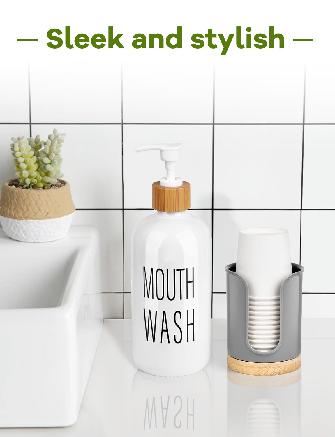 Bathroom Cup Holder - Small Cup Dispenser For Dixie 3 Oz Bathroom Cups, 3 4 Ounce Mouthwash Cup Dispenser - Pc/Bamboo, Grey, Pac