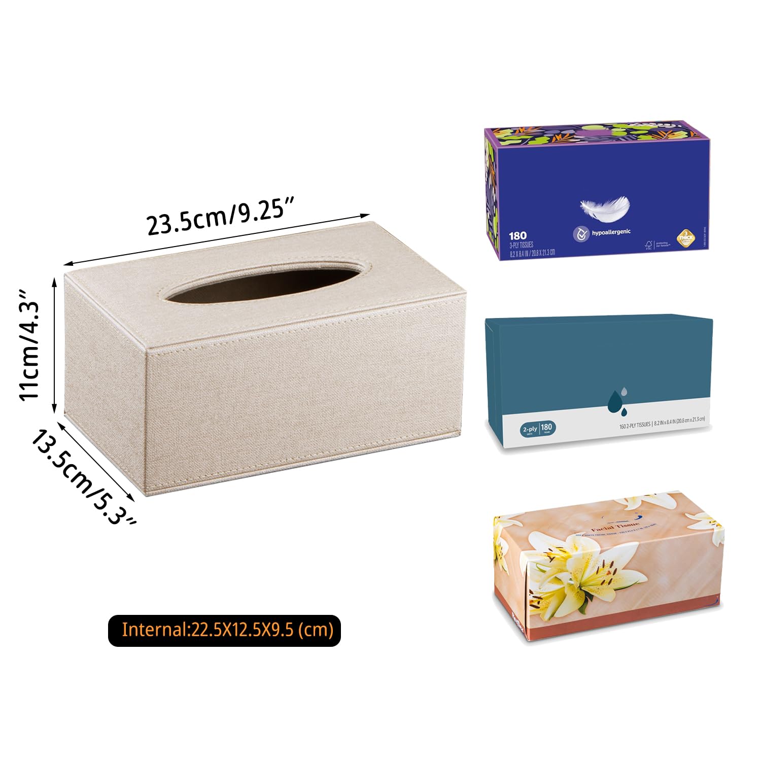 Tissue Box Cove Rectangular,Cut Leather Tissues Cube Box Holder,Modern Facial Paper Towels Organizer,Box Tissue Dispenser Decor