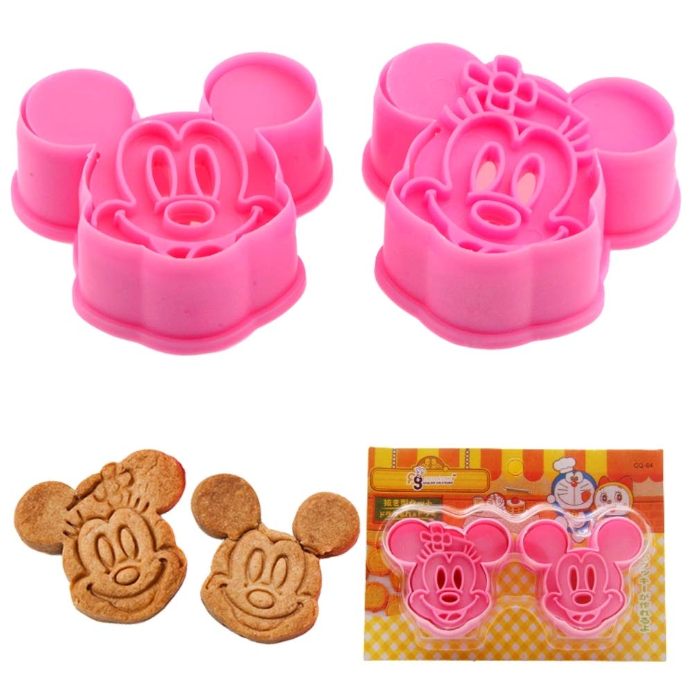 Kaishane 2Pcs Cartoon Mouse Cookie Cutters Cake Baking Sugarcraft Crafts Mold Bakeware-Plastic