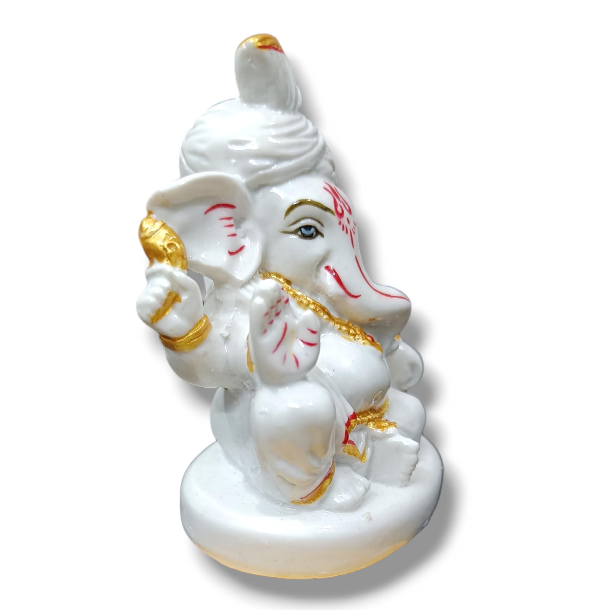 Avg Artistry- Pagdi/Turban Ganesh Idol - Resin/Marble Statue For Home Puja And Decor