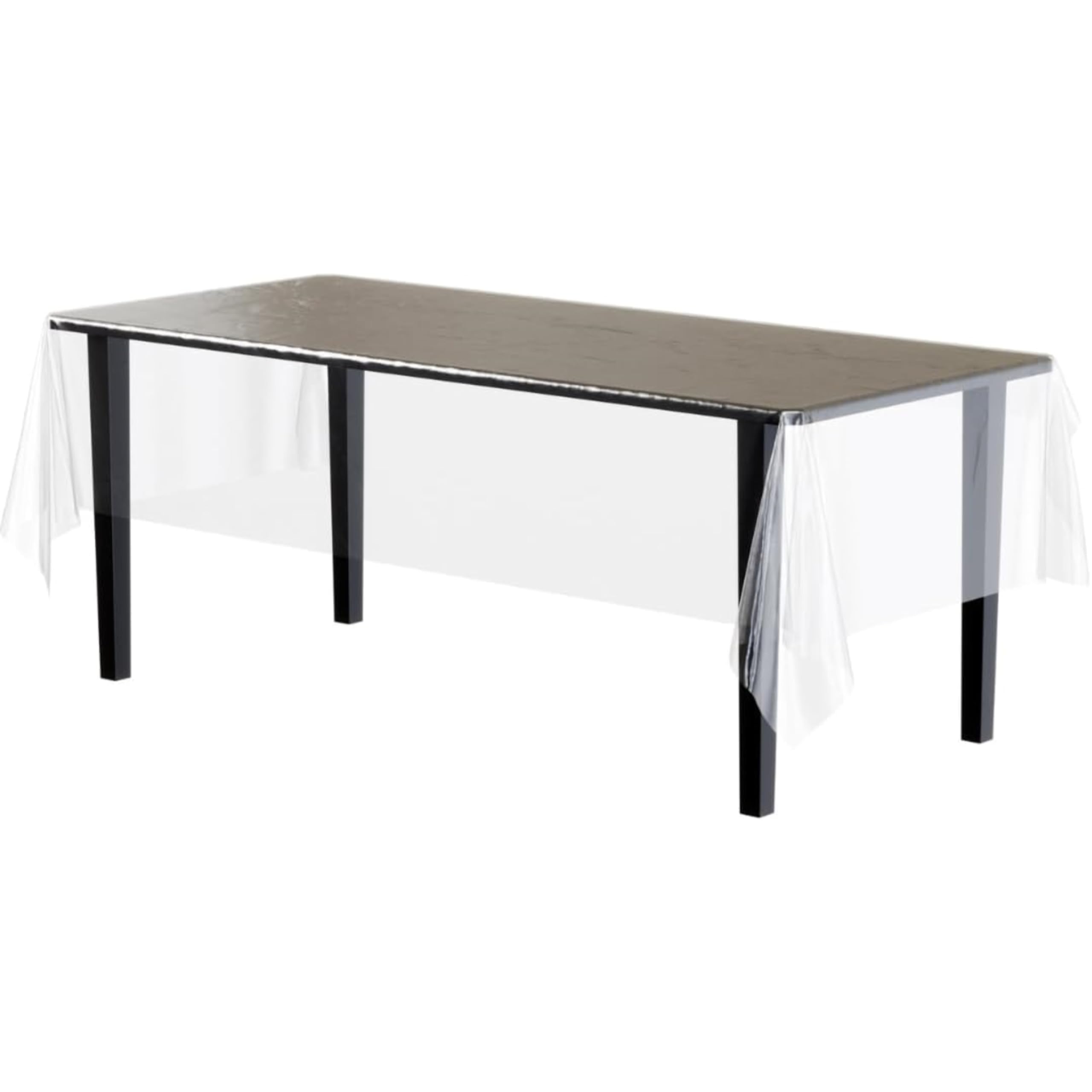 Exquisite 12-Pack Premium Plastic Tablecloth 54In. X 108In. Rectangle Table Cover - Clear