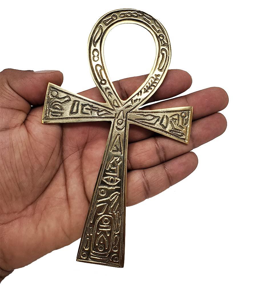 Solid Brass Ankh 6.25 ~ Perfect for your Altar, Wall D  cor, Gift Giving, Ritual needs. Made of 100% yellow brass quality produc