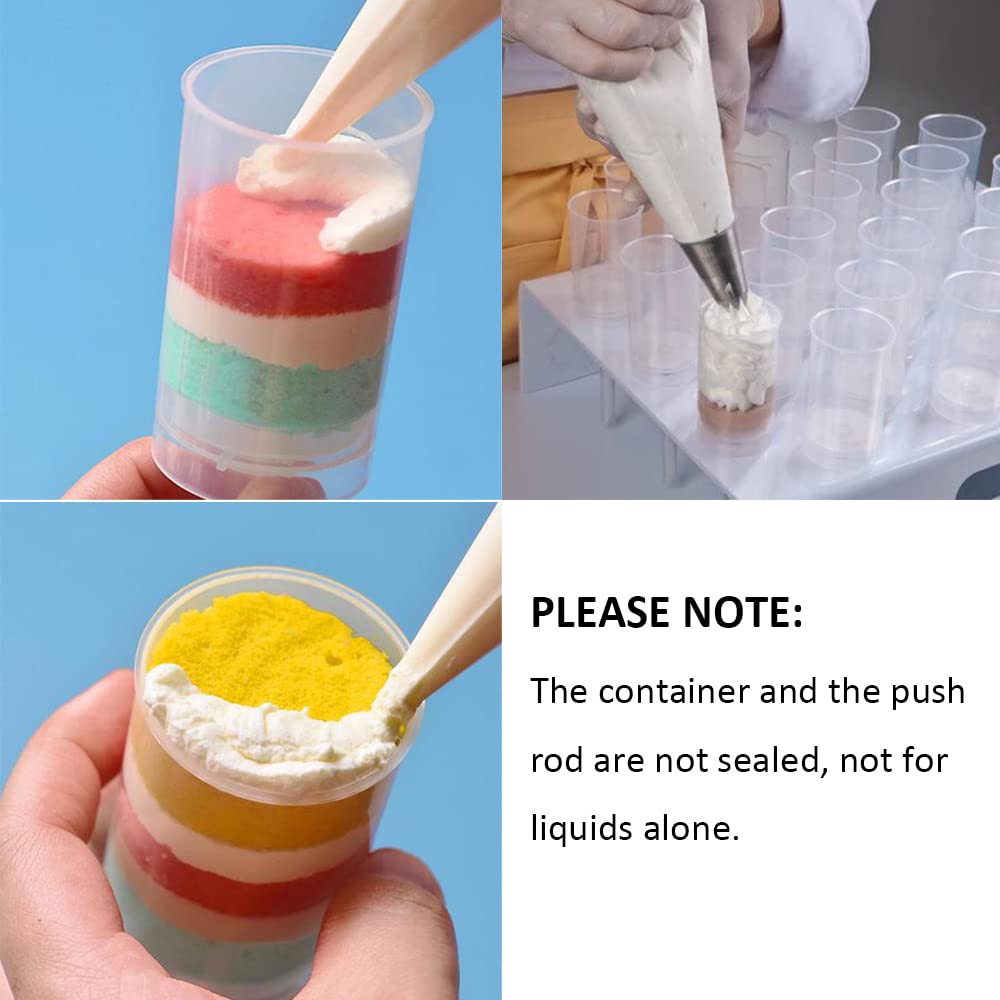 ZLKSKER Cake Push Up Pop Containers - Pack of 12, Standard Size, Transparent Polypropylene, Includes Tray, Model ttl12