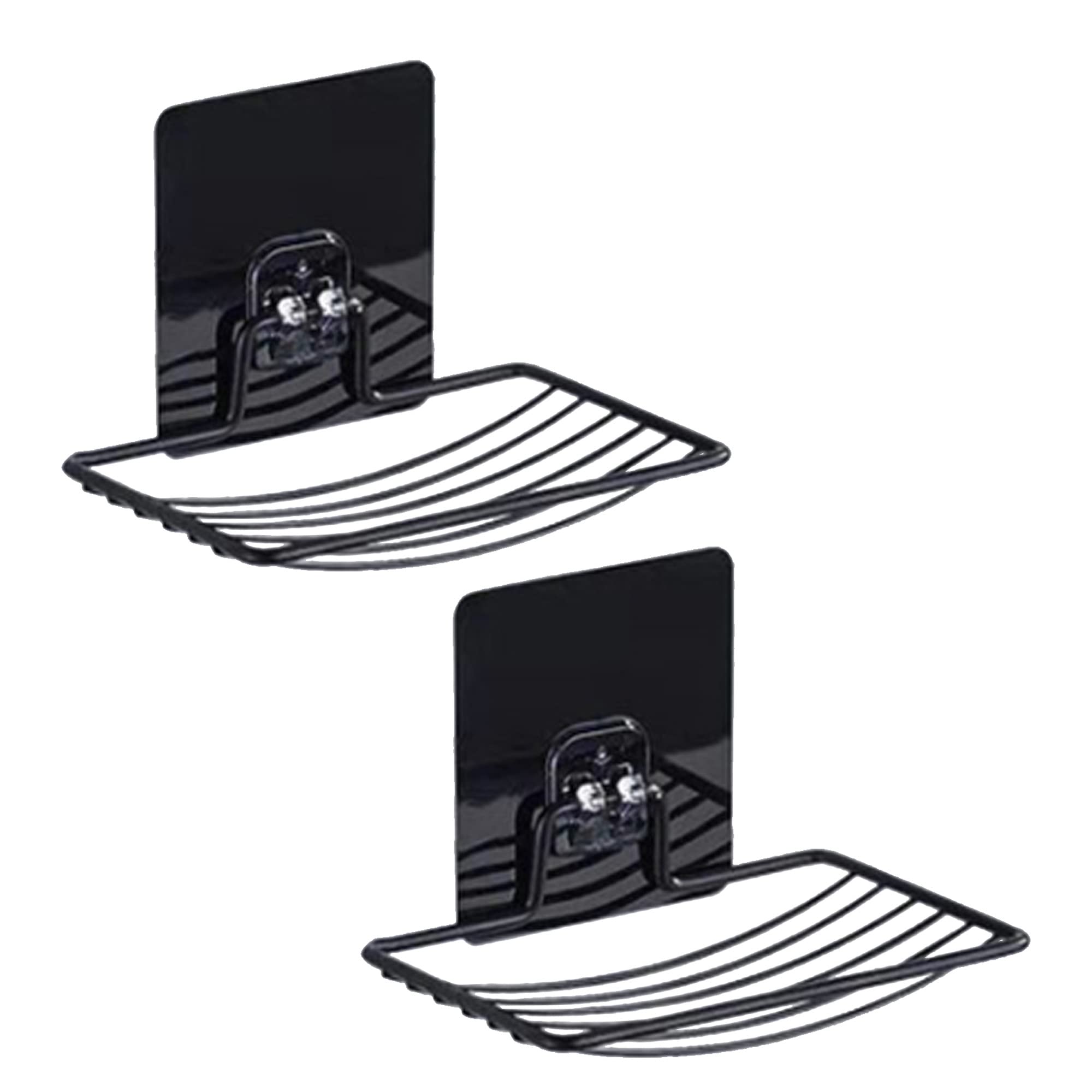 Stainless Steel Bar Soap Dish, Draining Soap Holder For Shower Bathroom Tub Kitchen Sink-Black 2Pcs