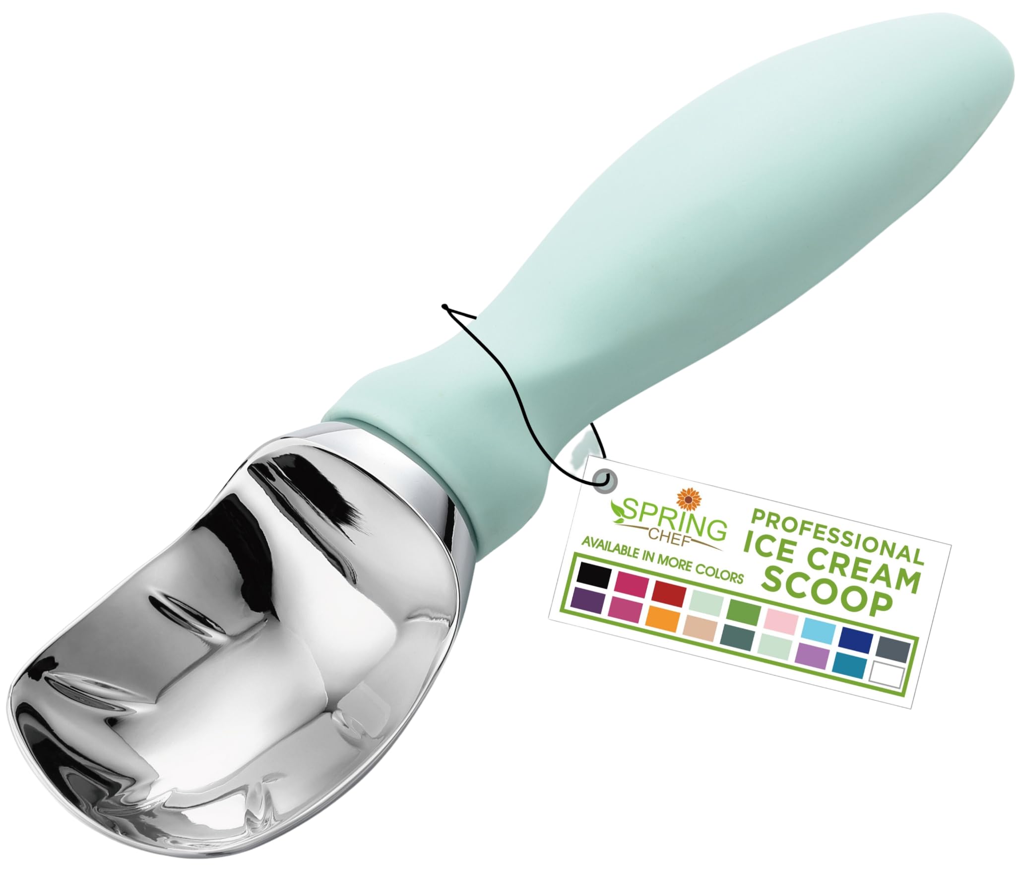 Spring Chef Heavy Duty Ice Cream Scoop With Comfortable Handle, Professional Metal Ice Cream Spoon, Dishwasher Safe Kitchen Tool
