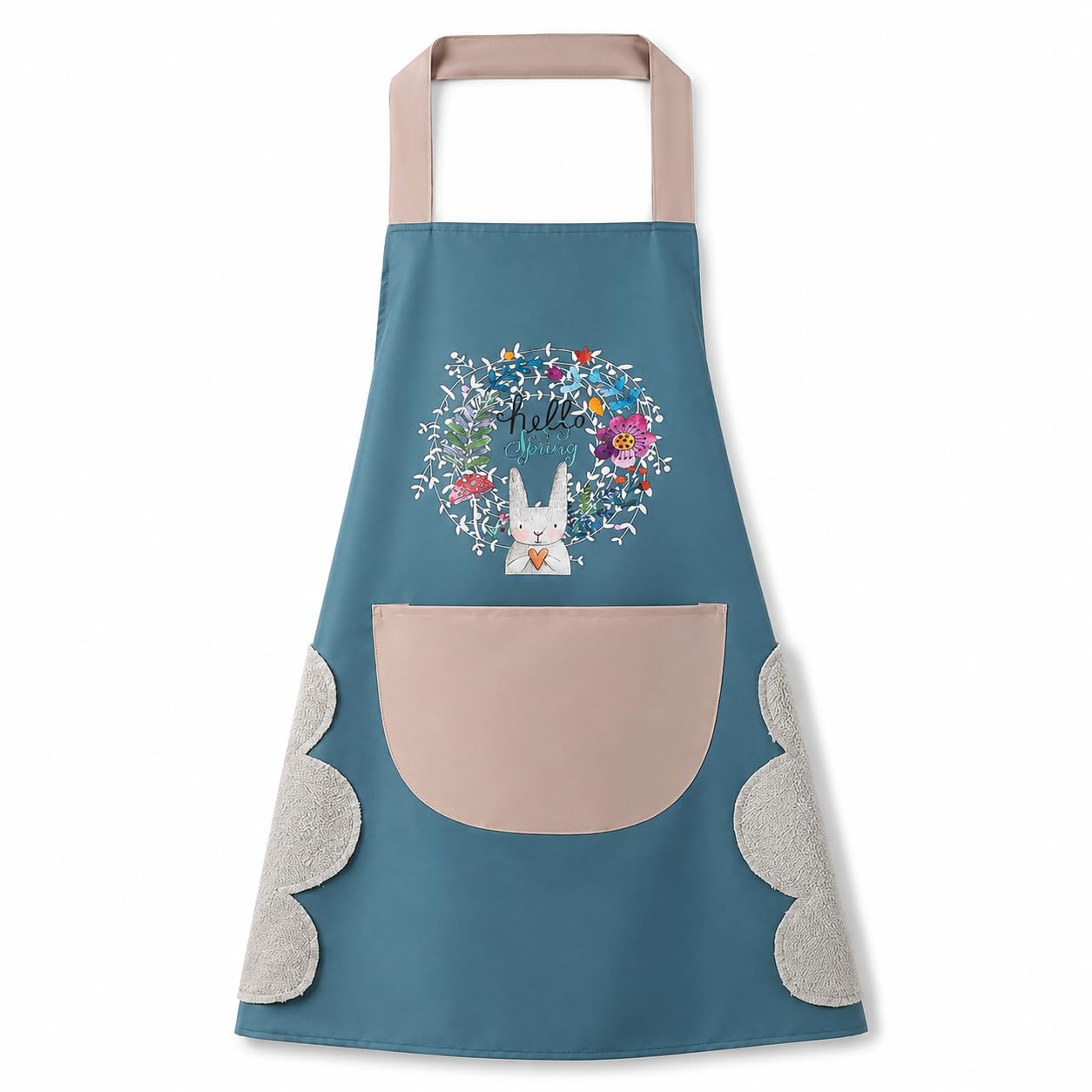 Mivon Kitchen Pocket Apron Waterproof Cooking Apron With Hand Wipe Towels