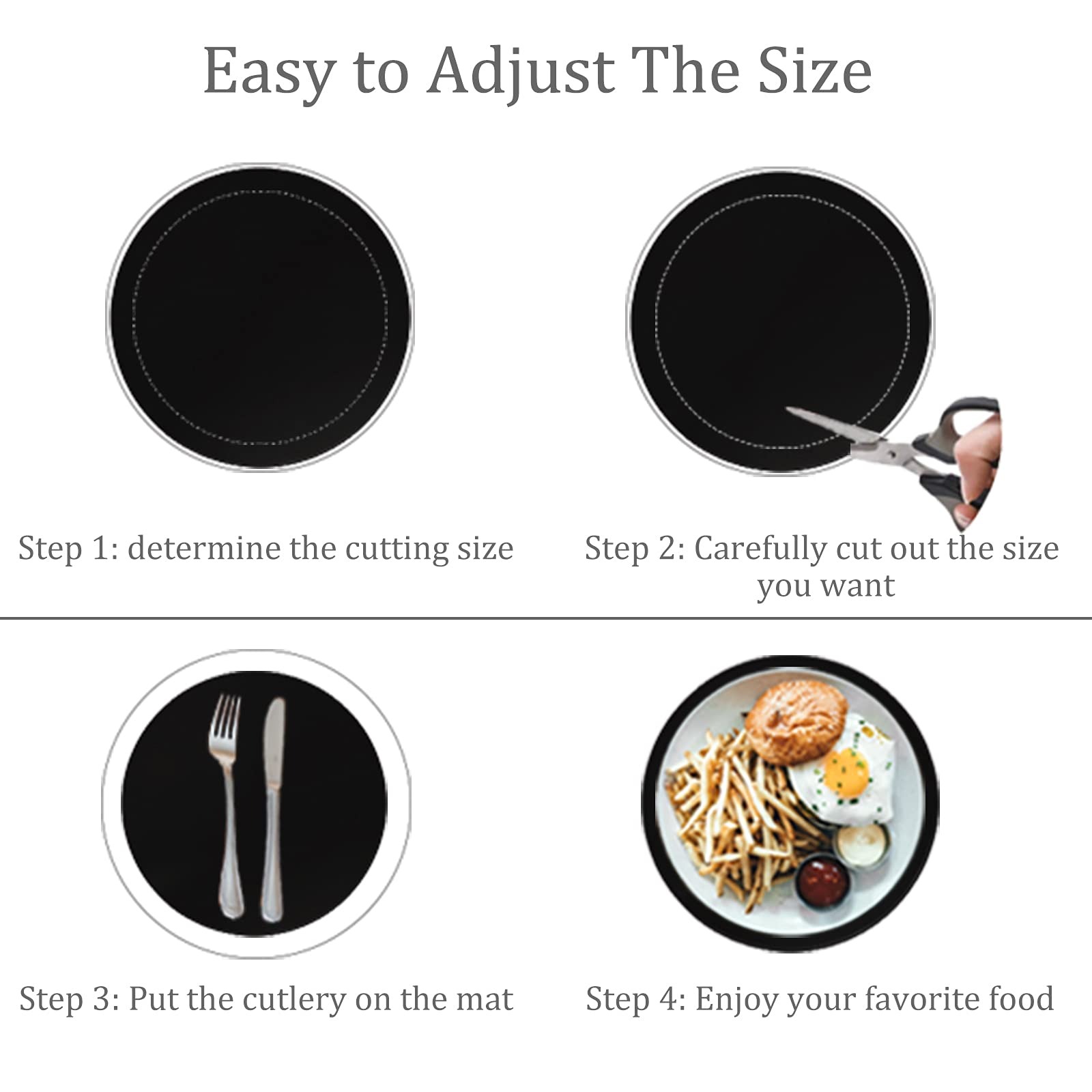 Silicone Microwave Mat 12 Inch, Non Stick Turntable Mat For Kitchen, Bpa Free Multi-Purpose Heat Resistant Oven Mat 2 Pack (Blac