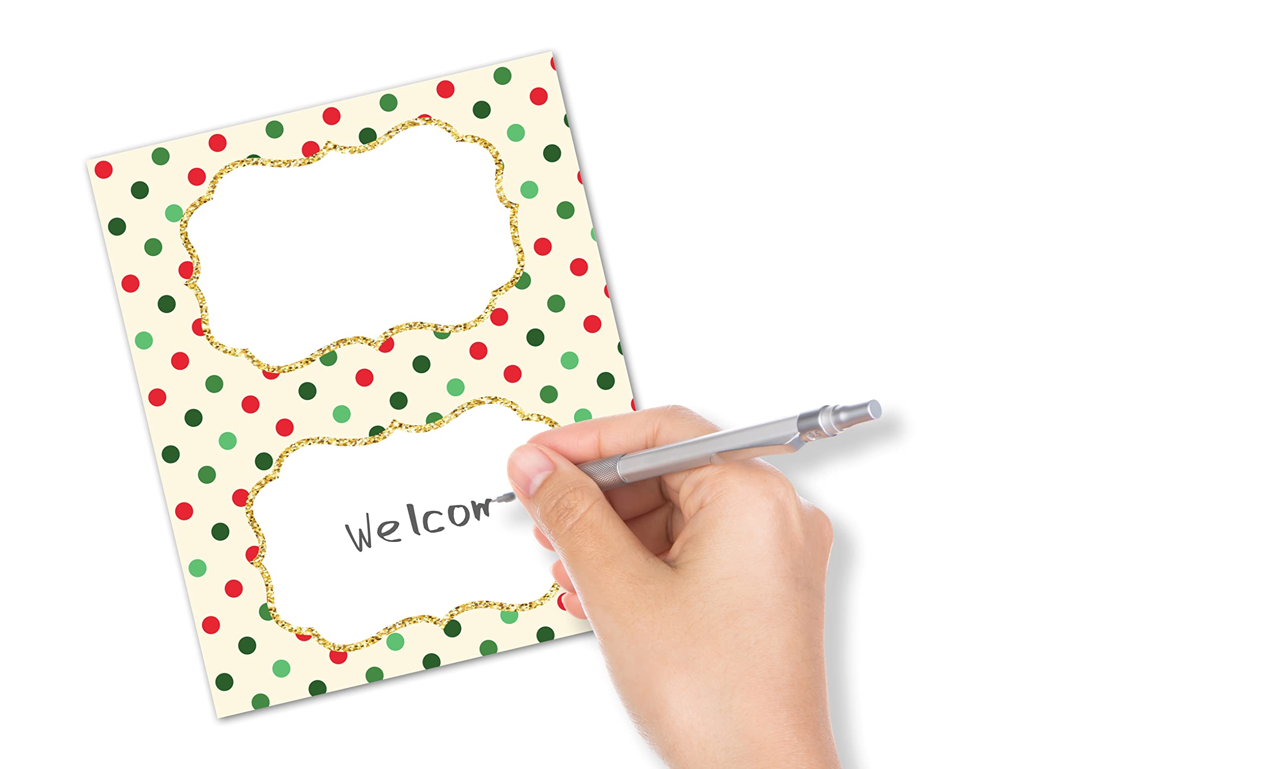 Table Place Card, Christmas Themed Tent Style Cards, Pack Of 25 Half-Fold Reception Place Card, Perfect For Christmas Party, Wed