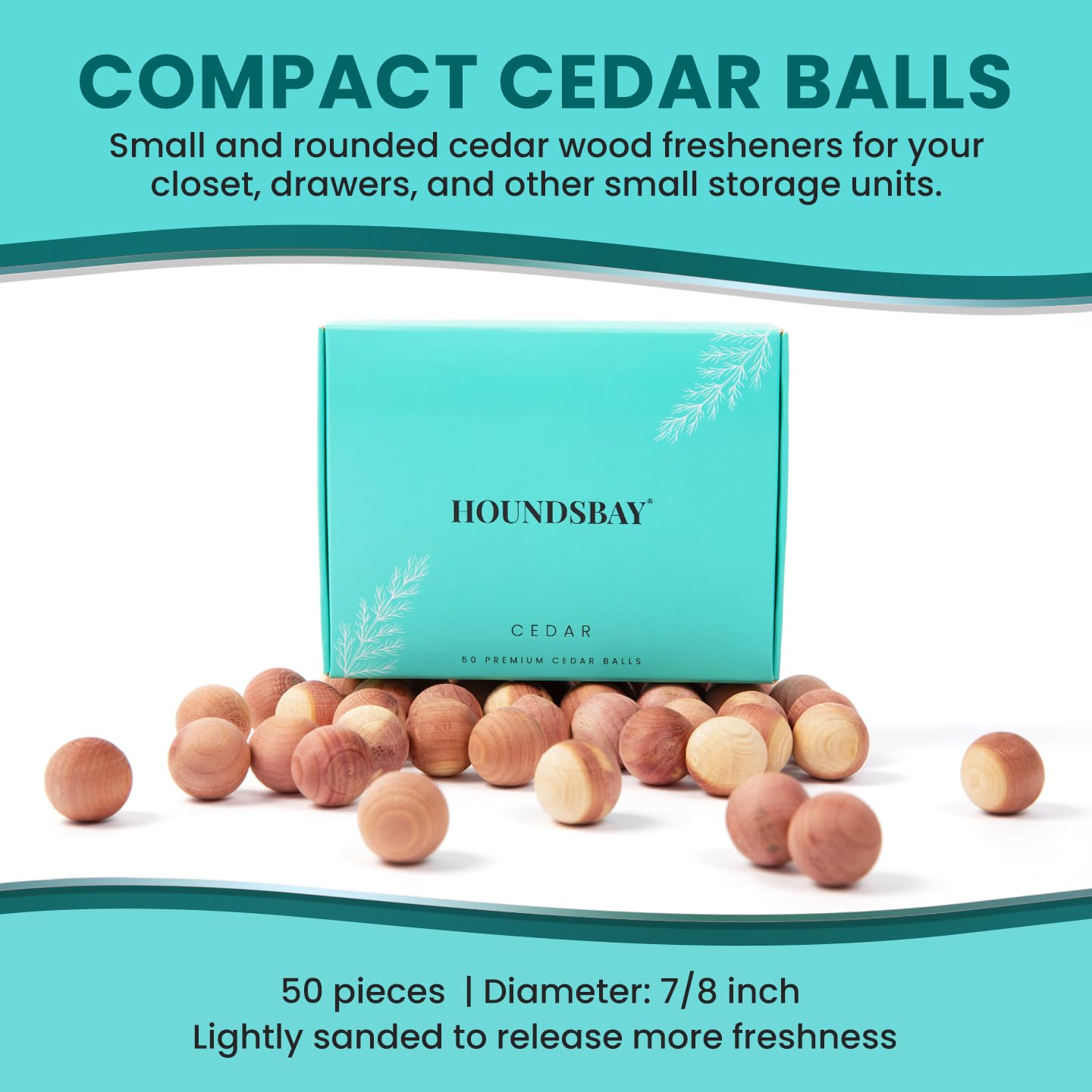 50 Cedar Balls For Clothes - Fresh Cedar Smell For Closets And Drawers - Protection For Clothes - Cedar Closet Freshener & Prote