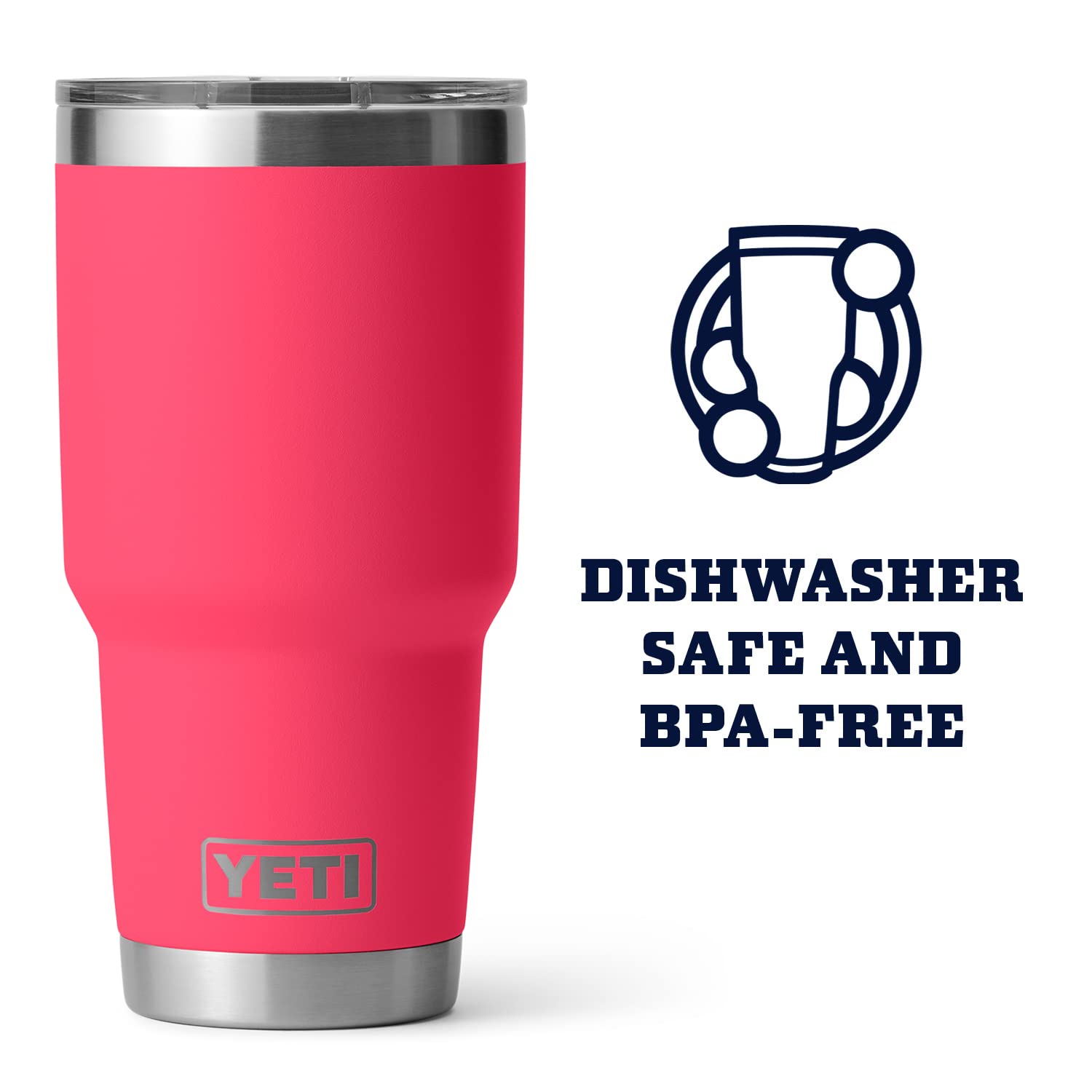 Yeti Rambler 30 Oz Tumbler Retired Colors, Stainless Steel, Vacuum Insulated With Magslider Lid, Bimini Pink