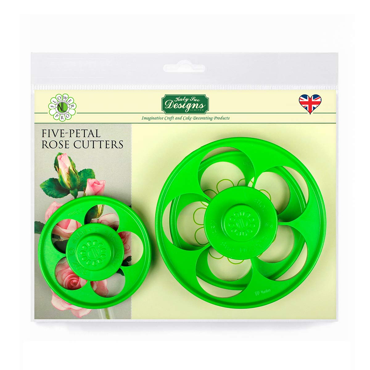 Flower Pro Five Petal Rose Cutters (Set Of 3) For Cake Decorating - By Katy Sue