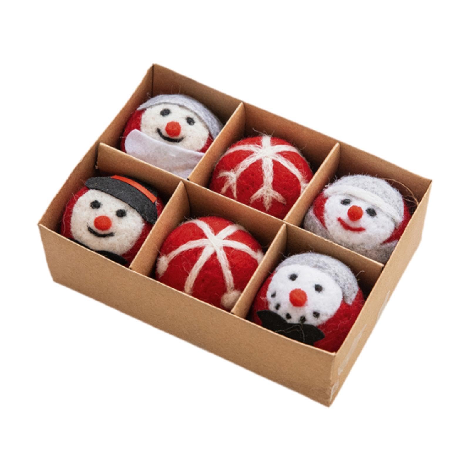 Luwecf 6X Christmas Ball Ornament Felt Ball Ornament Decorative Gifts Party Supplies Hanging Decoration for Holiday Housewarming