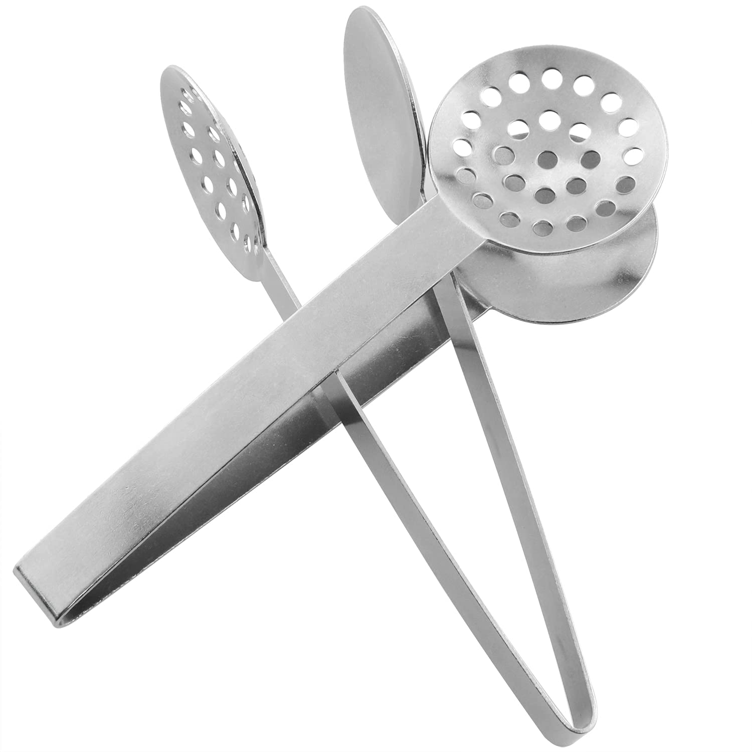 Mtqy Teabag Squeezer 2Pcs Stainless Steel Tea Bag Tongs Strainer Round Teabag Holder Gadget