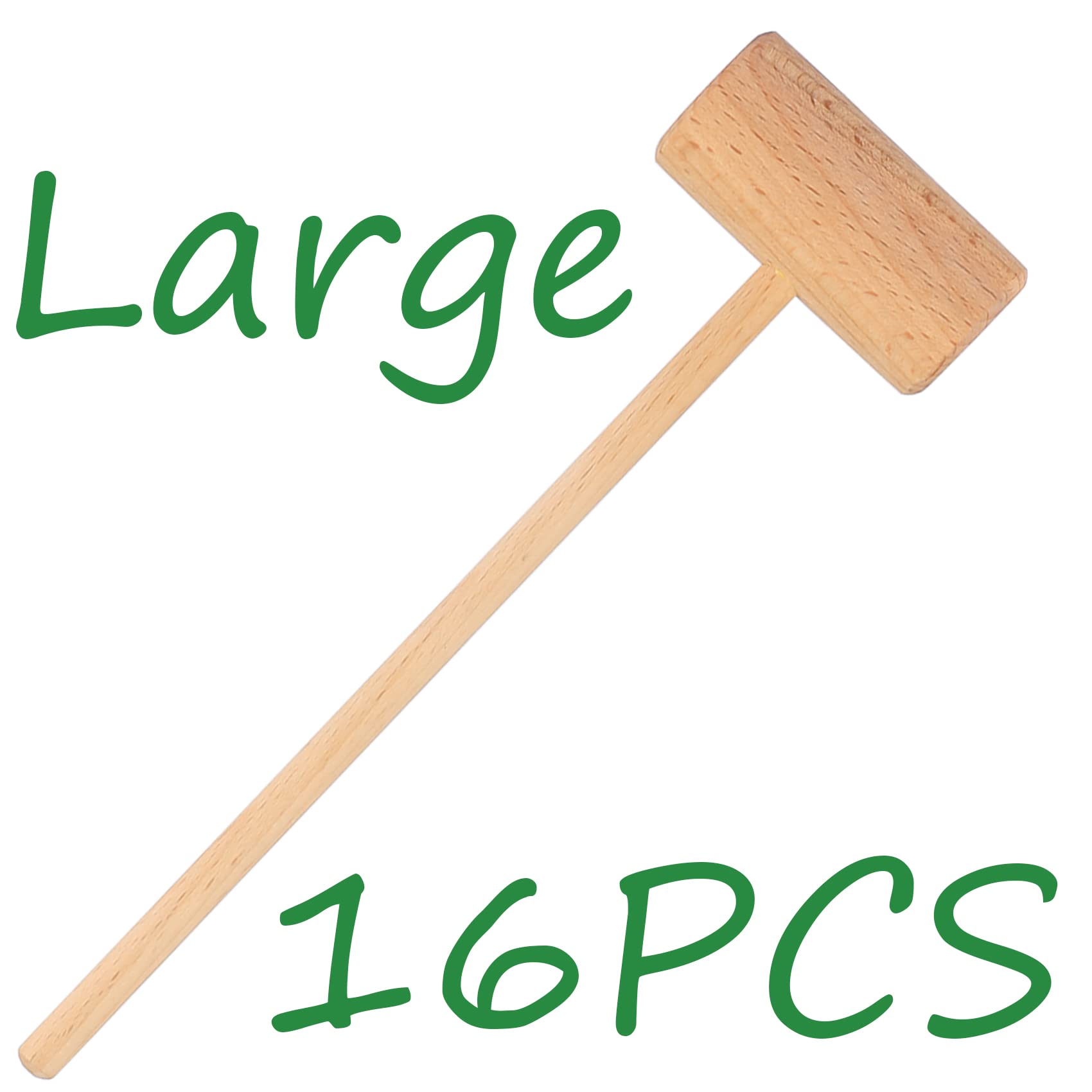 8.26'' Wooden Crab Mallets Crab Hammers Lobster Seafood Crackers (16 Pcs)