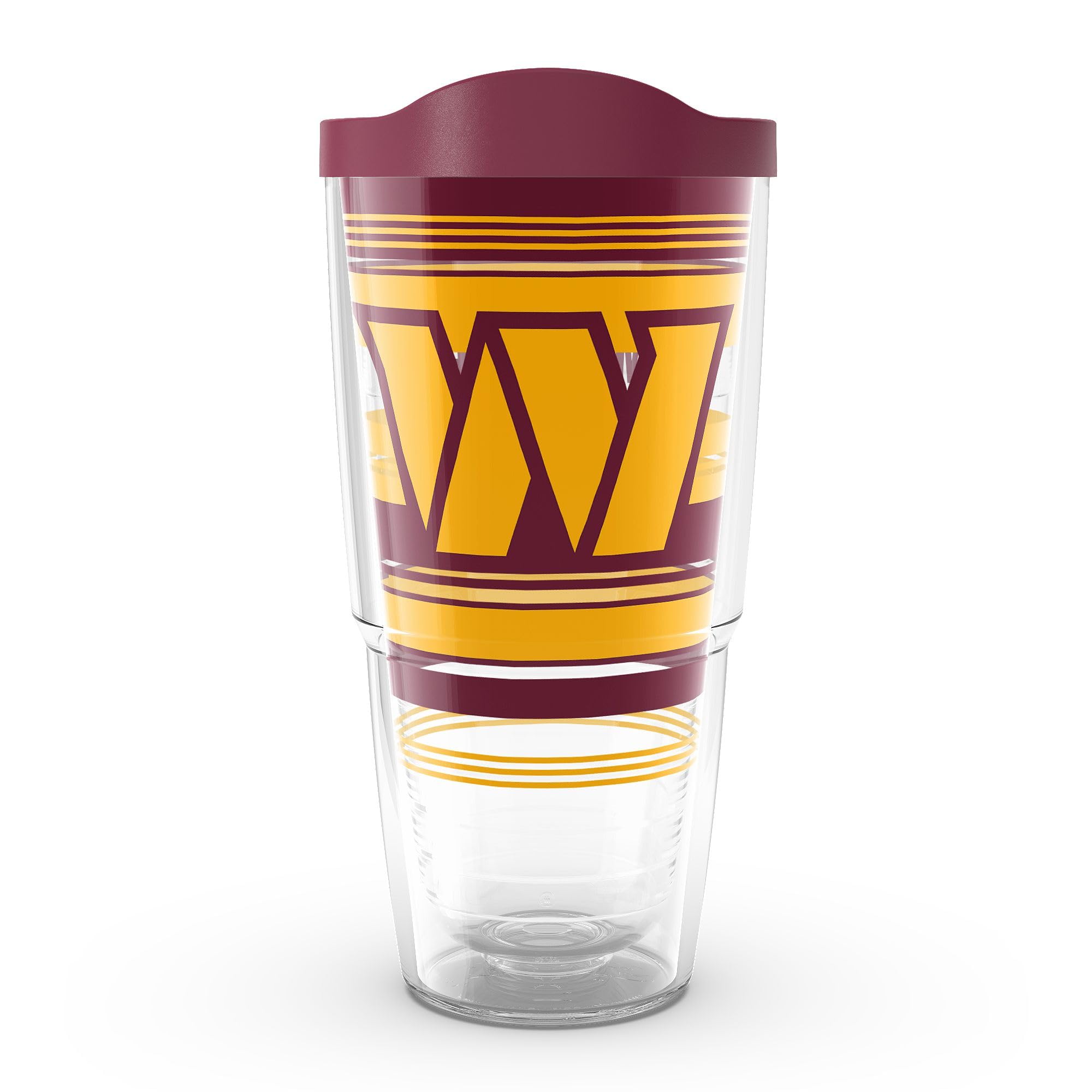Tervis Made in USA Double Walled NFL Washington Commanders Hype Stripes Insulated Tumbler Cup Keeps Drinks Cold & Hot, 24oz, Cla