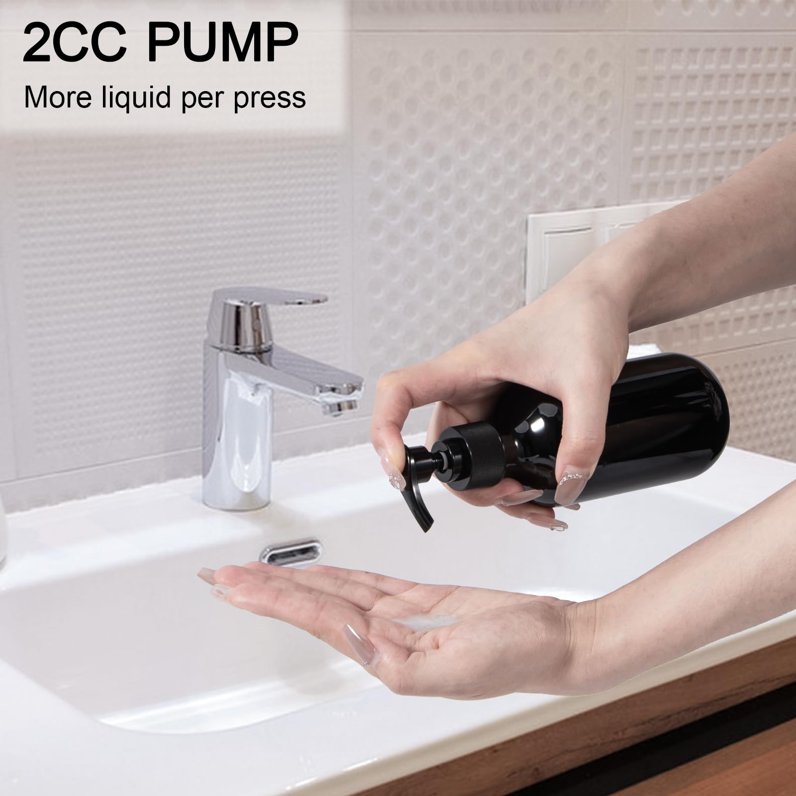 Yebeauty Pump Bottle Dispenser, 10Oz 300Ml Empty Plastic Shampoo Conditioner Dispenser, Refillable Shower Soap Dispenser Pump Bo