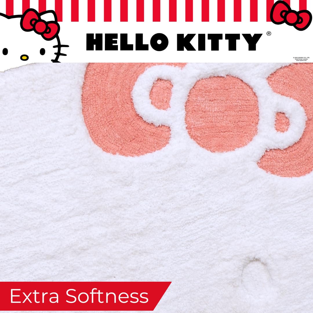 Franco Collectibles Hello Kitty Poly Tufted Non Slip Plush Area Rug, Bedroom/Bathroom, (Officially Licensed Product)