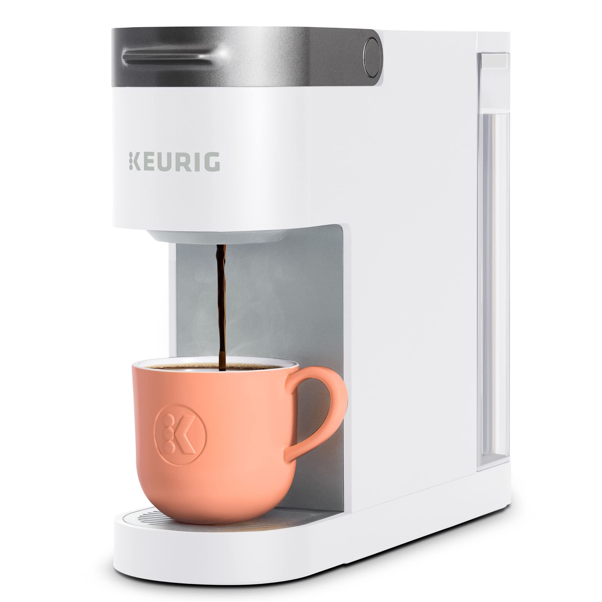 Keurig KSlim Single Serve KCup Pod Coffee Maker, Multistream Technology, 3 Brew Sizes, Slim and Sleek Design, 46oz Removable R