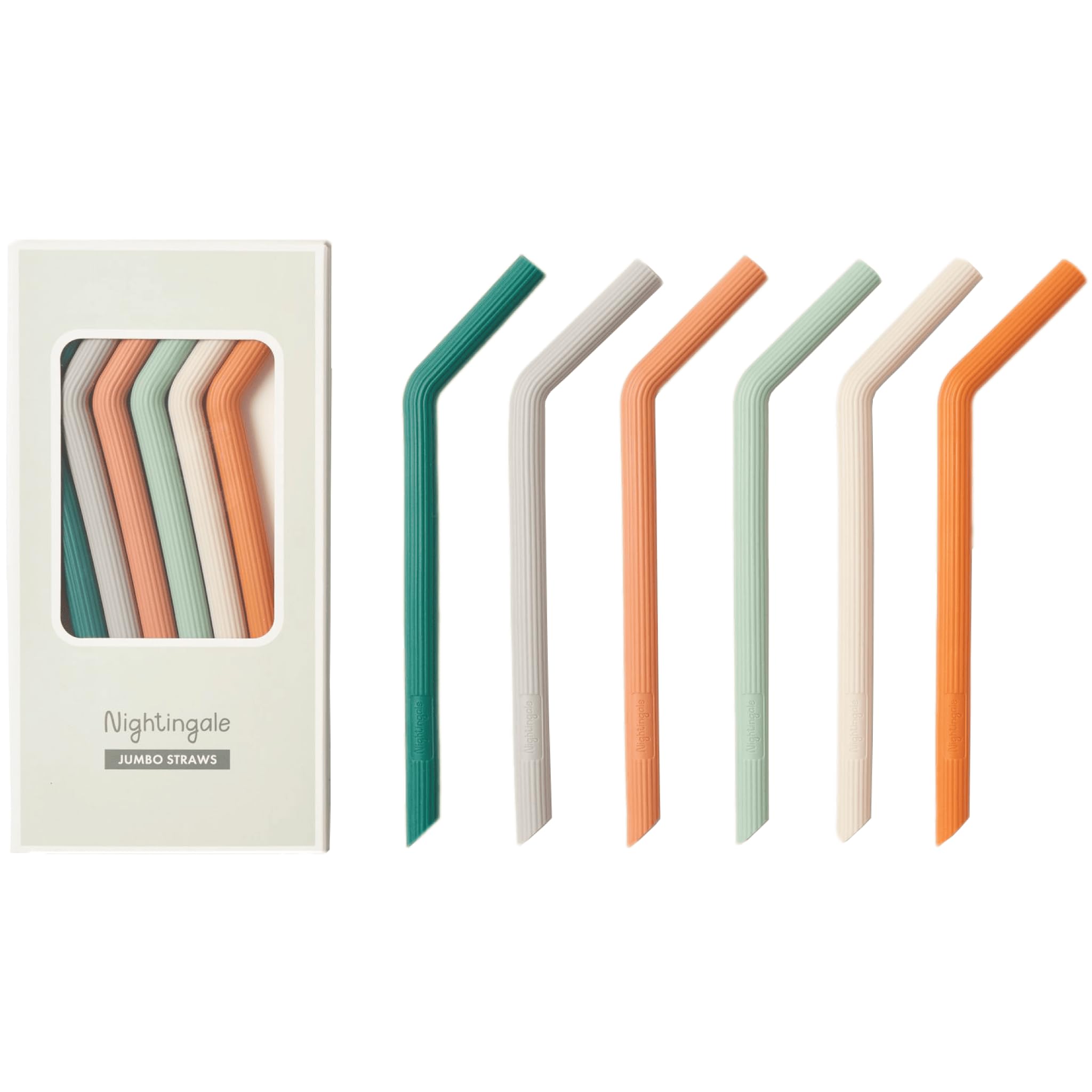 Nightingale Silicone Smoothie Straw - Flexible, Reusable Wide Drinking Straw With Cleaning Brush -Compatible With Stanley 30Oz -