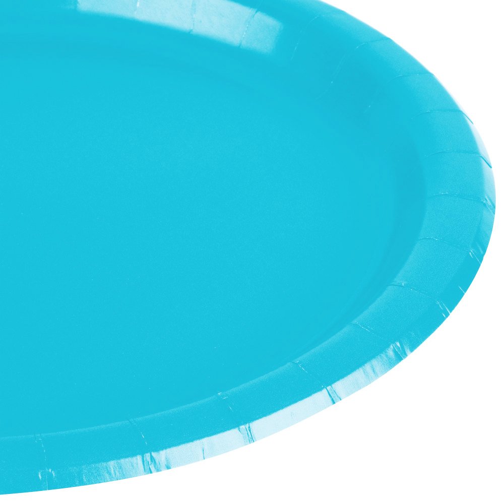 Caribbean Blue Round Paper Plates - 6.75'' (Pack Of 20) - Perfect For Parties, Celebrations & Picnics