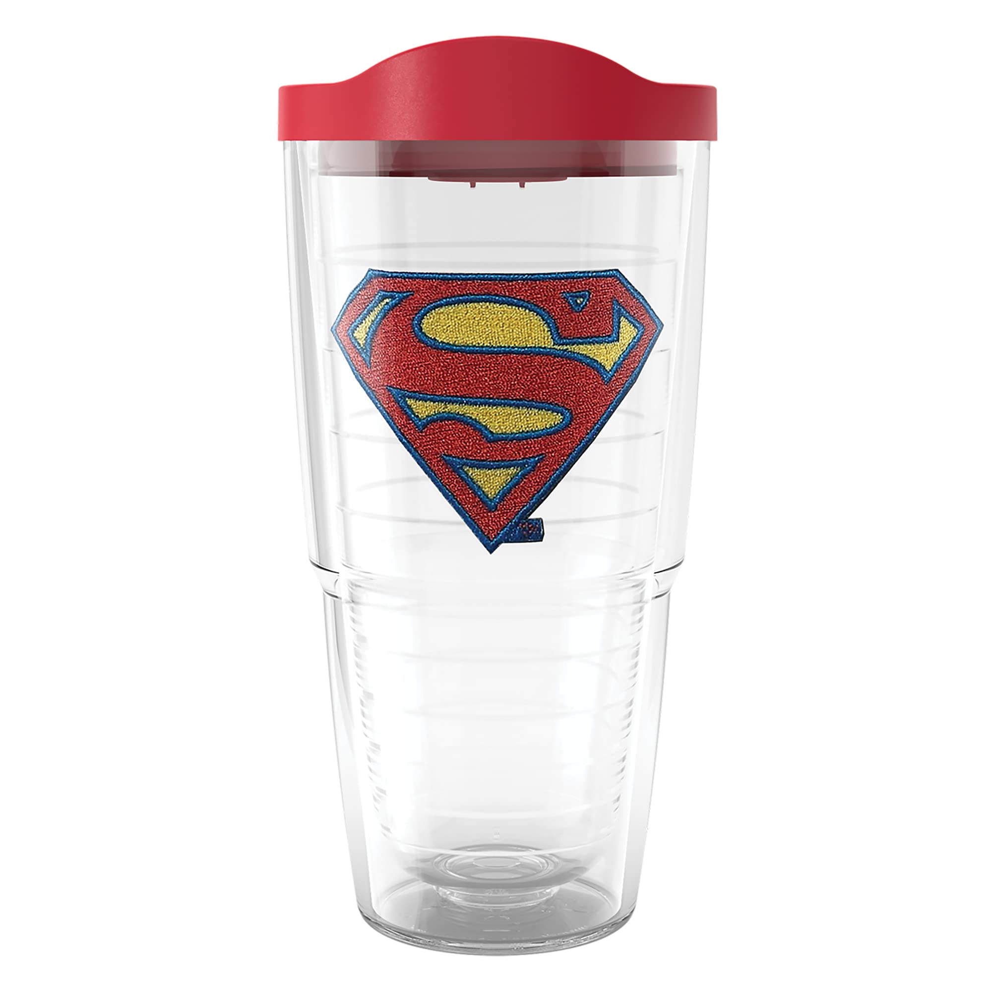 Tervis DC Comics  Superman Logo Made in USA Double Walled Insulated Tumbler Travel Cup Keeps Drinks Cold & Hot, 24oz, Classic