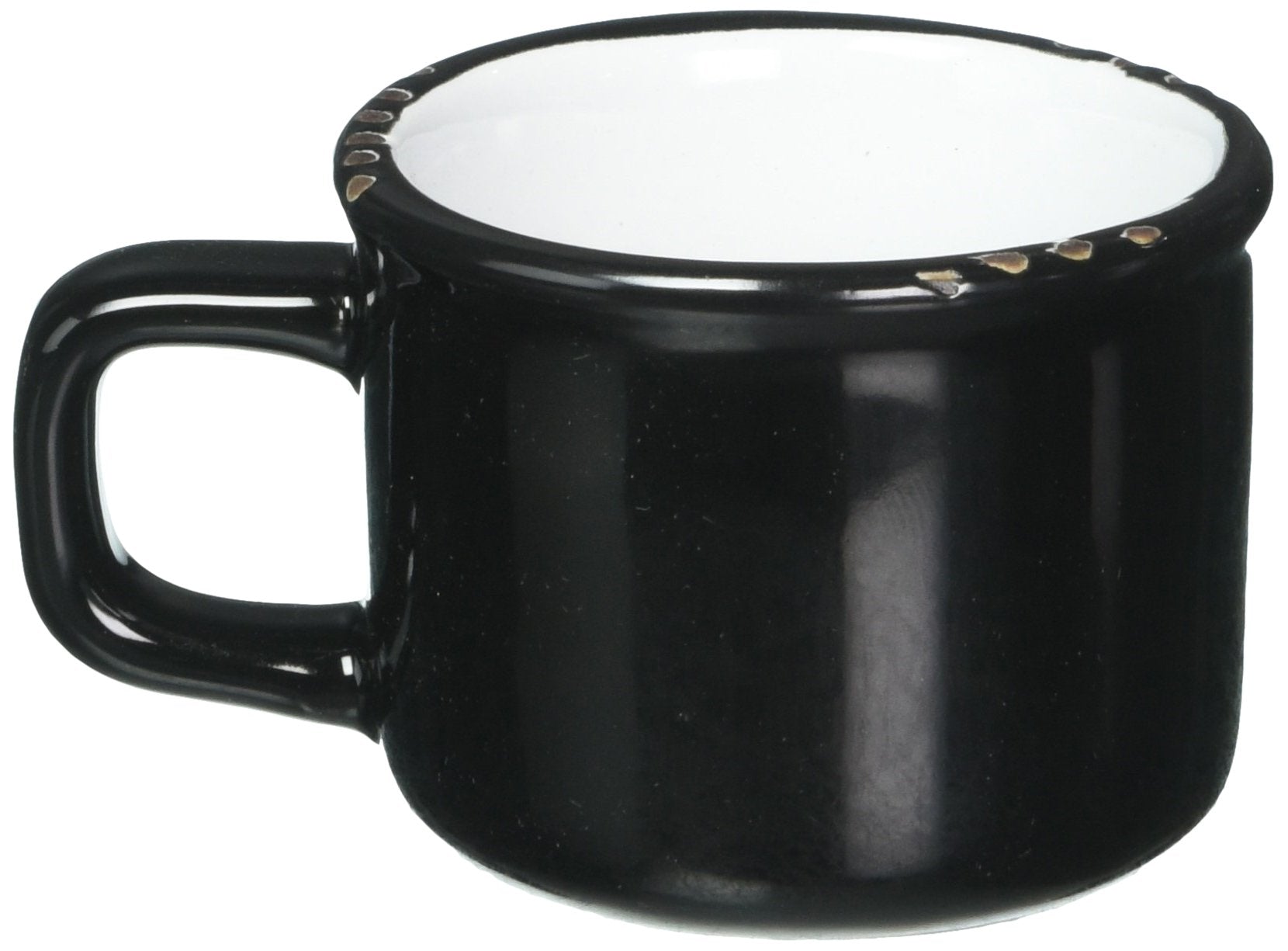 Abbott Collection Enamel Look Stoneware Espresso Cup, Black, 2 Inches
