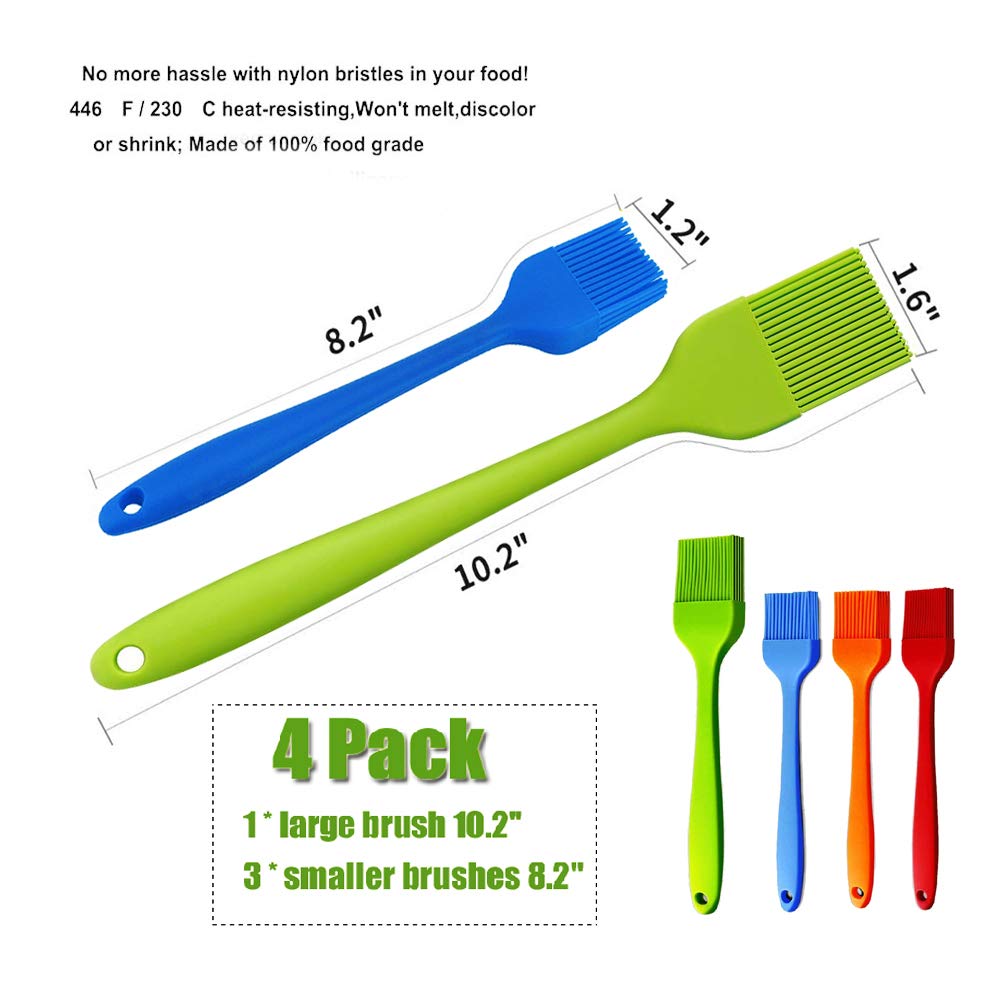 Grill Basting Brush Silicone Pastry Baking Brush Bbq Sauce Marinade Meat Glazing Oil Brush Heat Resistant, Kitchen Cooking Baste
