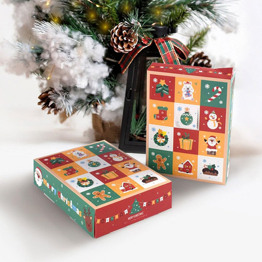 PRETYZOOM 5pcs Christmas Advent Calendar Box to Fill 12 Days Advent Countdown Boxes DIY Xmas Empty Advent Calendar for Christmas
