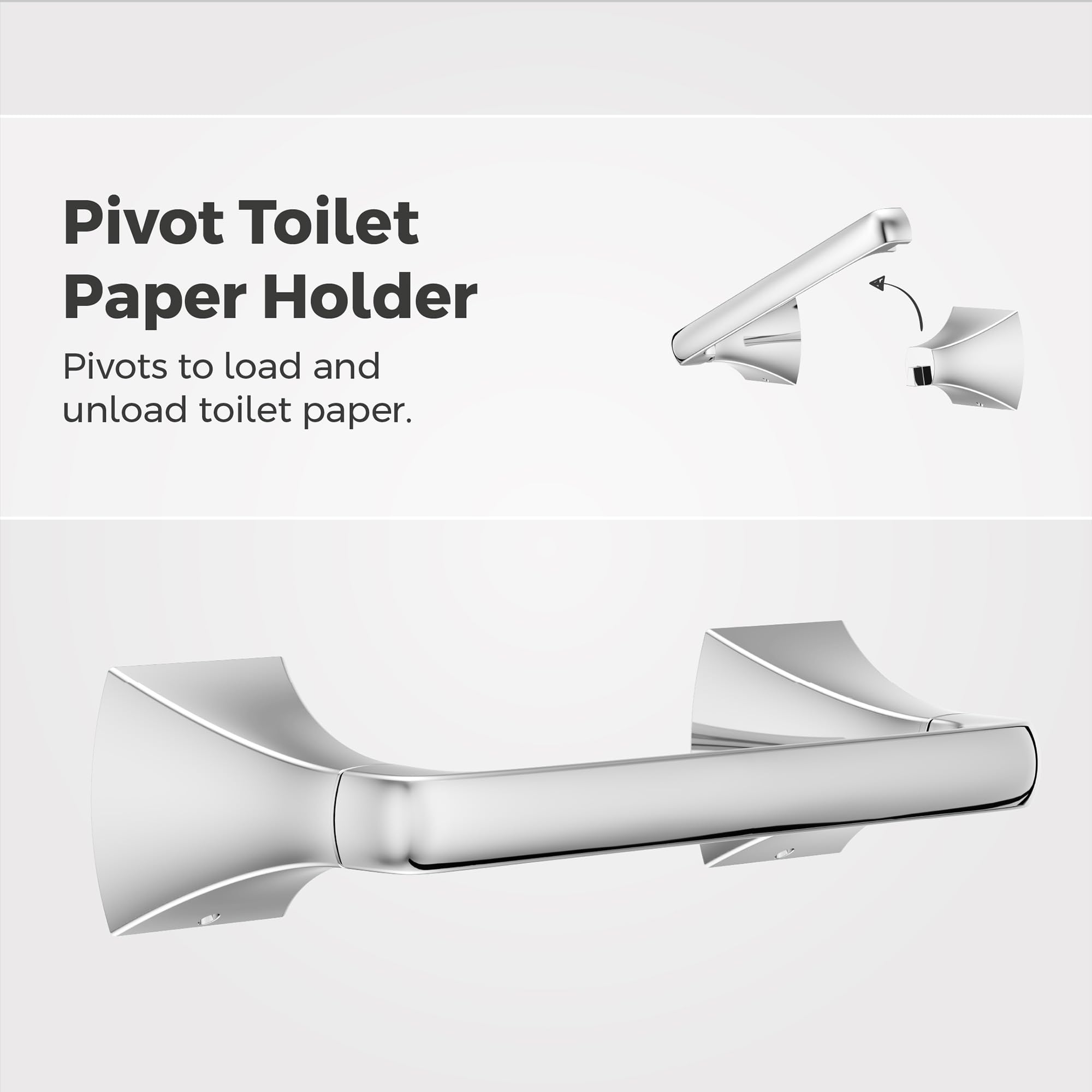 Pfister Bruxie 3-Piece Bathroom Hardware Set With Towel Bar, Towel Ring, And Toilet Paper Holder, Wall-Mounted, Polished Chrome