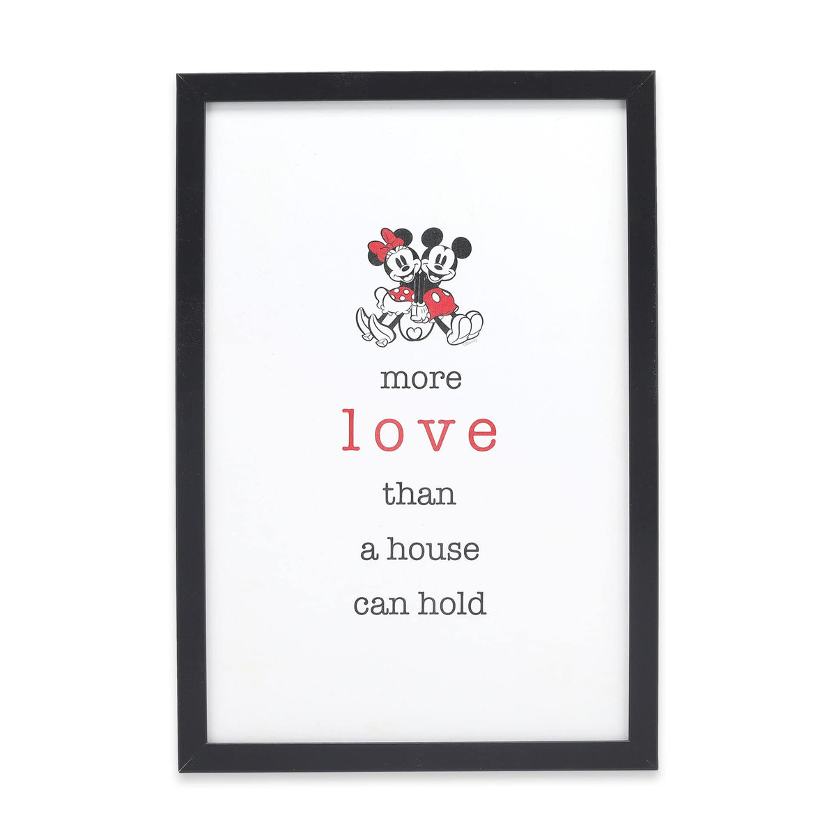 Disney Mickey And Minnie Framed Wall Art - More Love Than A House Can Hold - Classic Mickey Mouse Picture