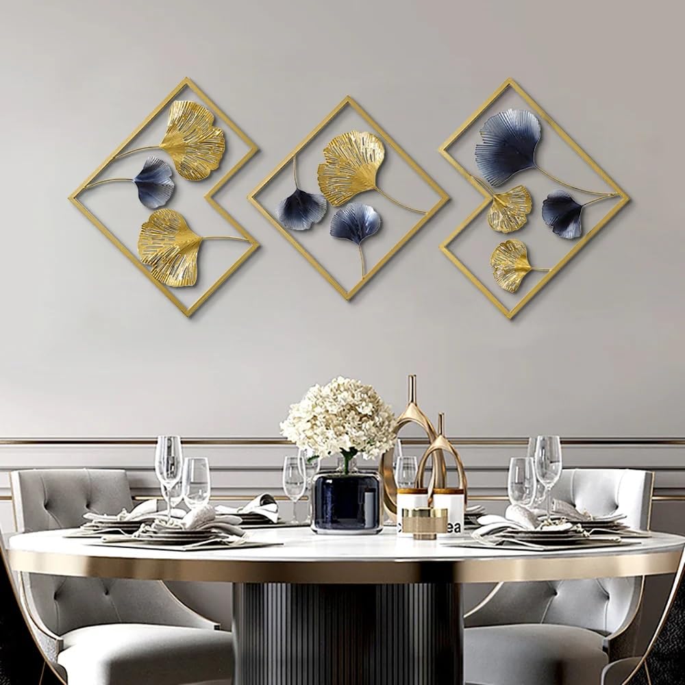 Design World Gifts And Interiors Metal Wall Art | Wall Decor/Wall Sculpture/Gingko Leaf Hanging/Decor | For Living Room, Office,