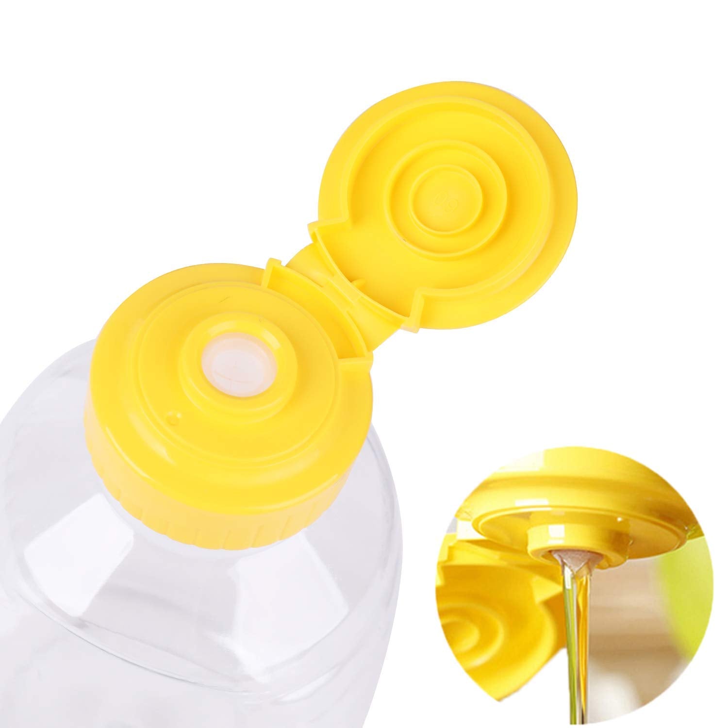 Bekith 12Pc Plastic Honey Jar, 17Oz Squeeze Honey Bottle Empty With Flip-Top Caps For Storing And Dispensing