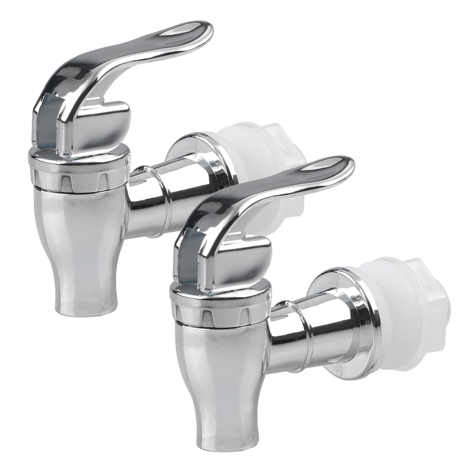 2Pcs Replacement Spigot For Beverage Dispenser Drink Dispenser Push Style Spigot Silver Plastic Spout Tap For Glass Jar, Beverag